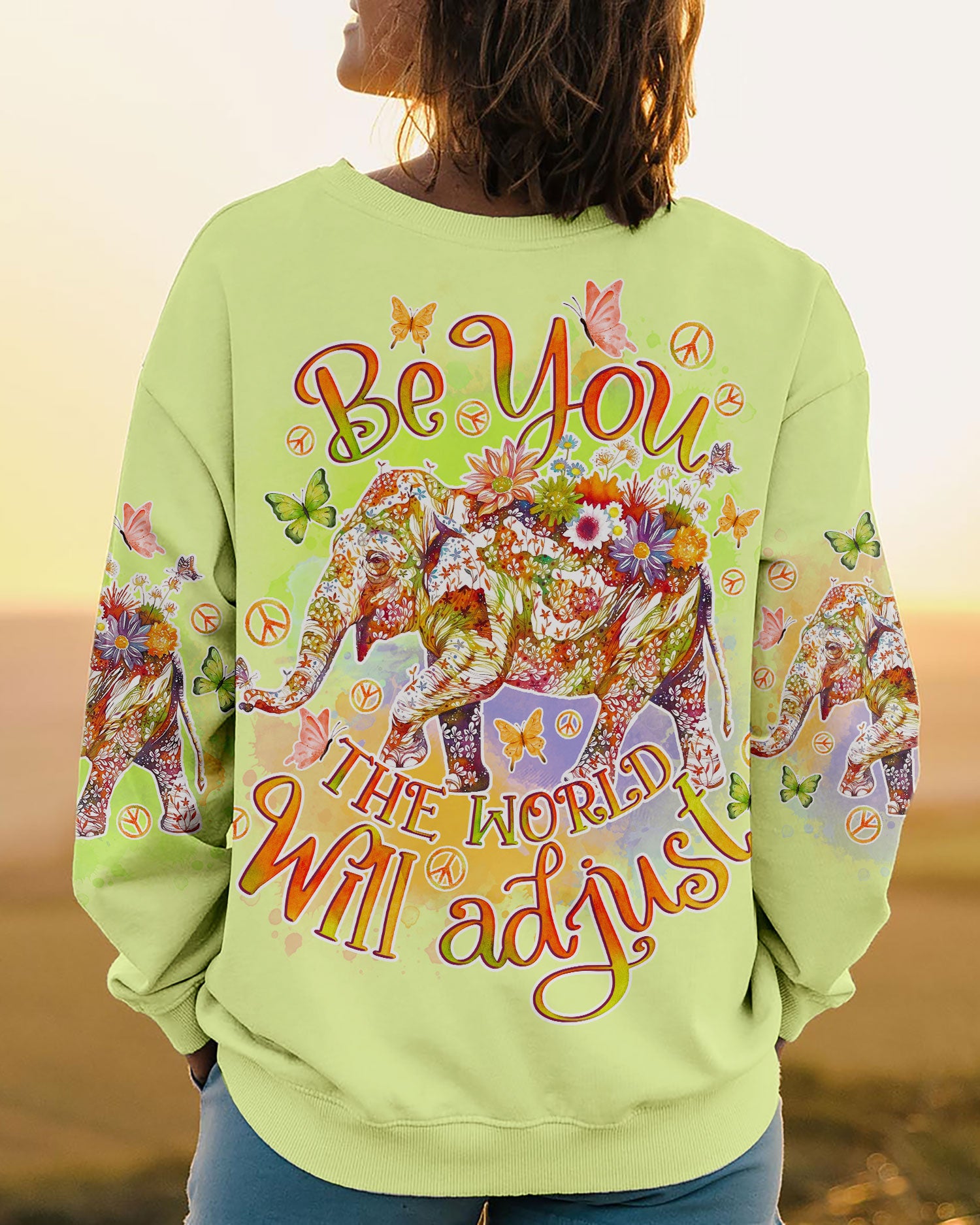 BE YOU THE WORLD WILL ADJUST ELEPHANT ALL OVER PRINT - TLNO2508231