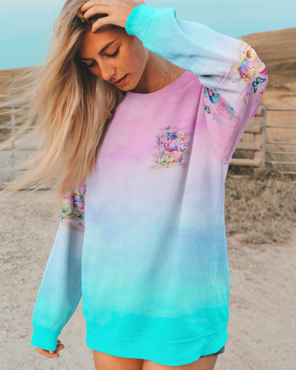 DON'T WORRY BE HIPPIE FLAMINGO ALL OVER PRINT - YHLT2405244