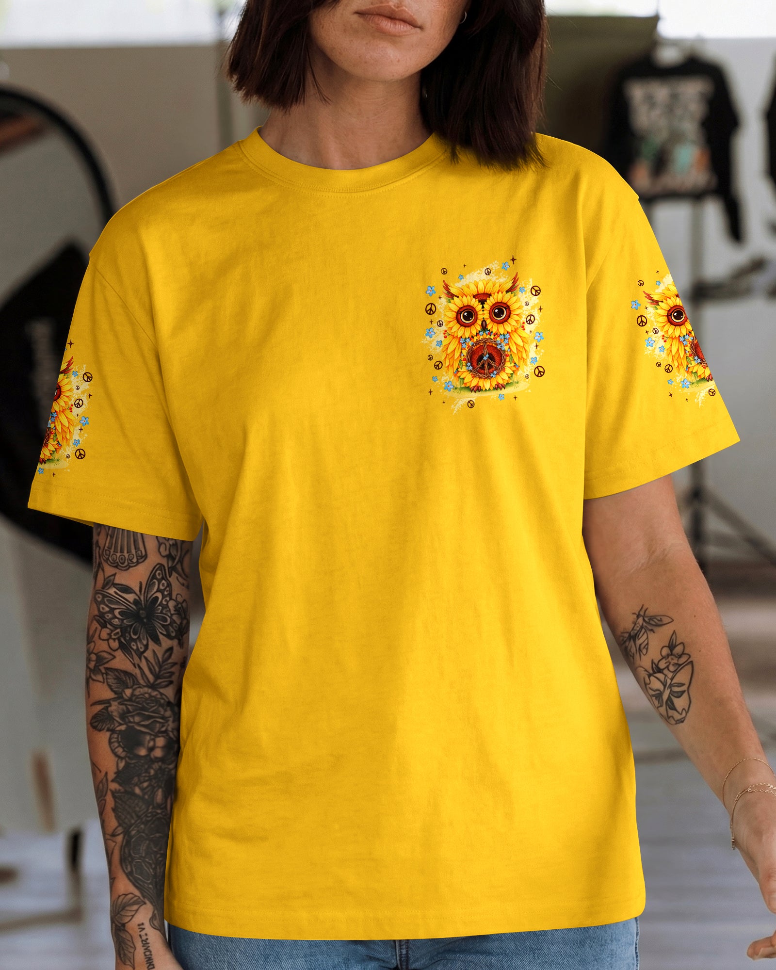 WHISPER WORDS OF WISDOM LET IT BE OWL SUNFLOWER ALL OVER PTINT - TYQY2303262