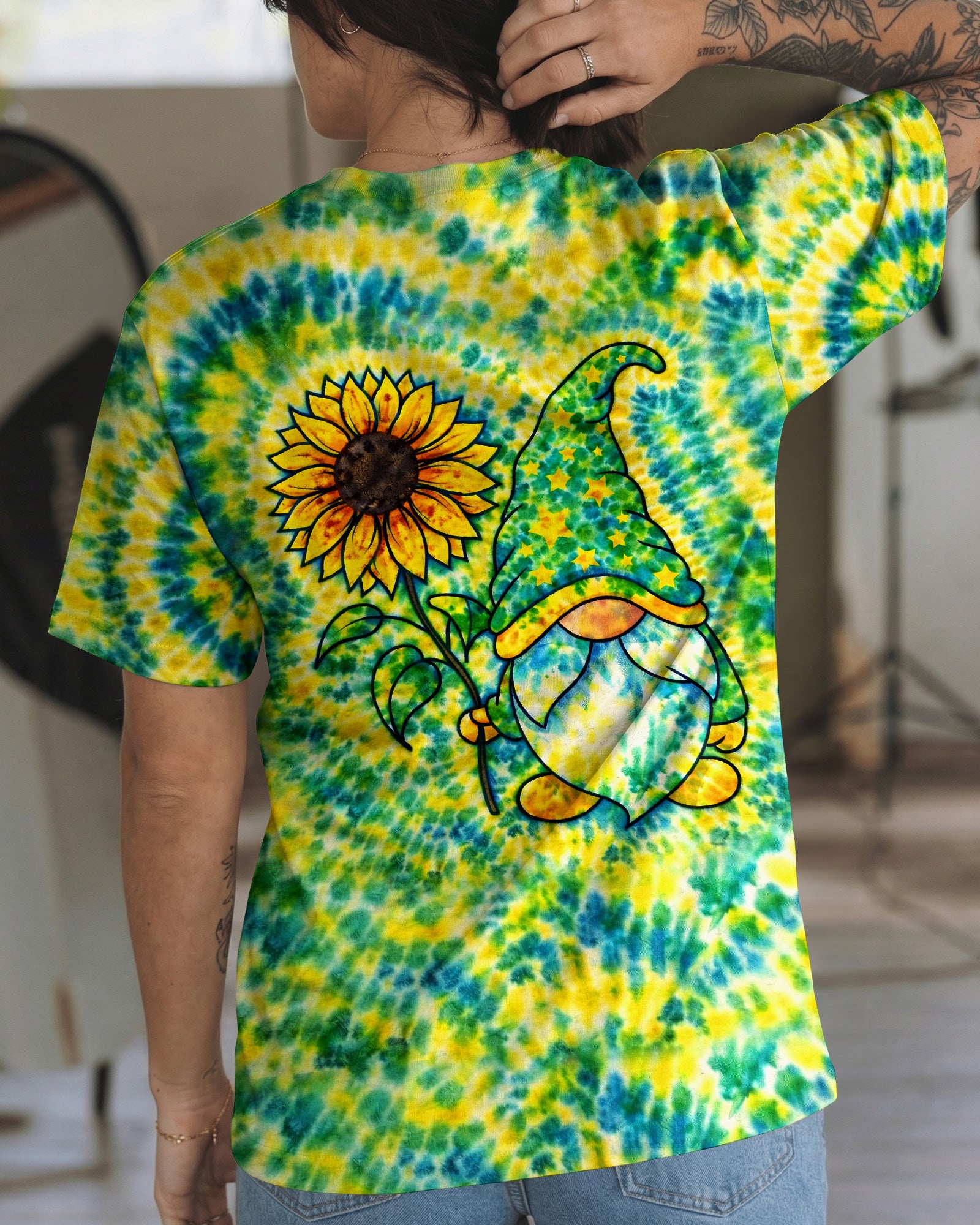 SUNFLOWER GNOME SWIRL ALL OVER PRINT - TLHN2403363