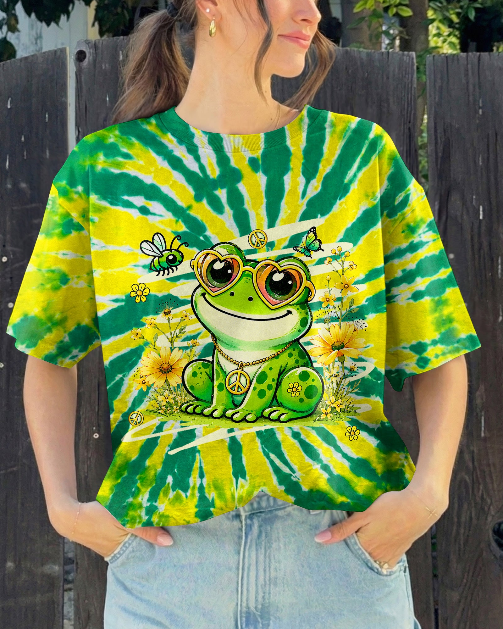 BE YOU HIPPIE FROG ALL OVER PRINT - TLHG2307264
