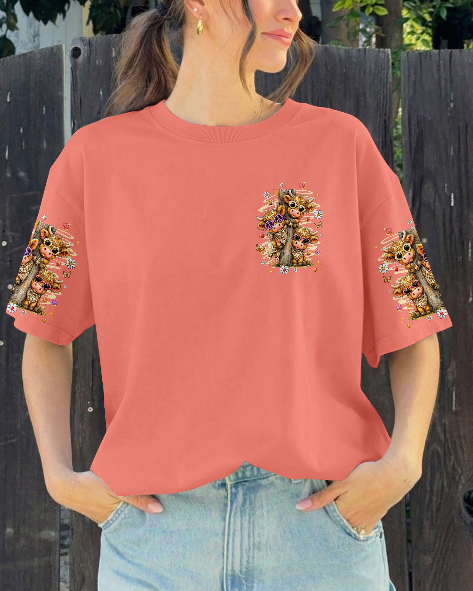 GOOD TIMES CRAZY FRIENDS HIGHLAND COW ALL OVER PRINT - TLHG0807261