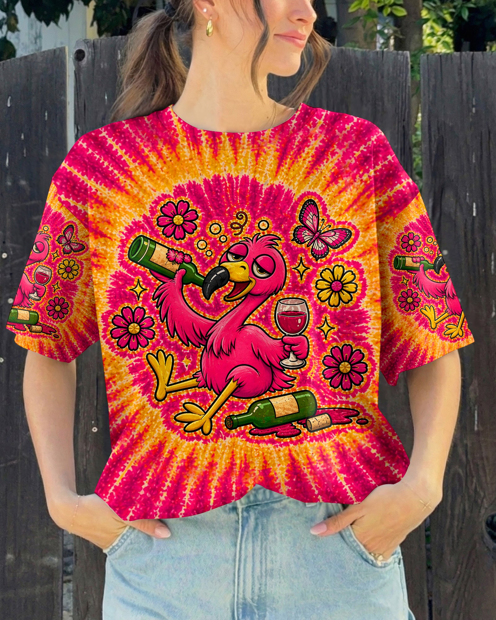 I'M NEVER DRINKING AGAIN FLAMINGO ALL OVER PRINT   - TLHN2804262