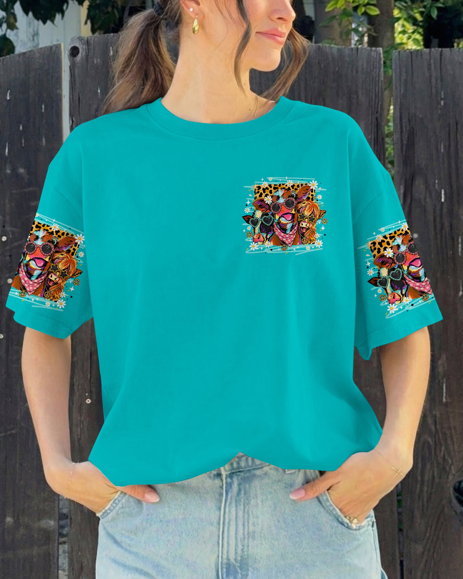 GOOD TIMES CRAZY FRIEND HIGHLAND COW ALL OVER PRINT - TLNO2207261