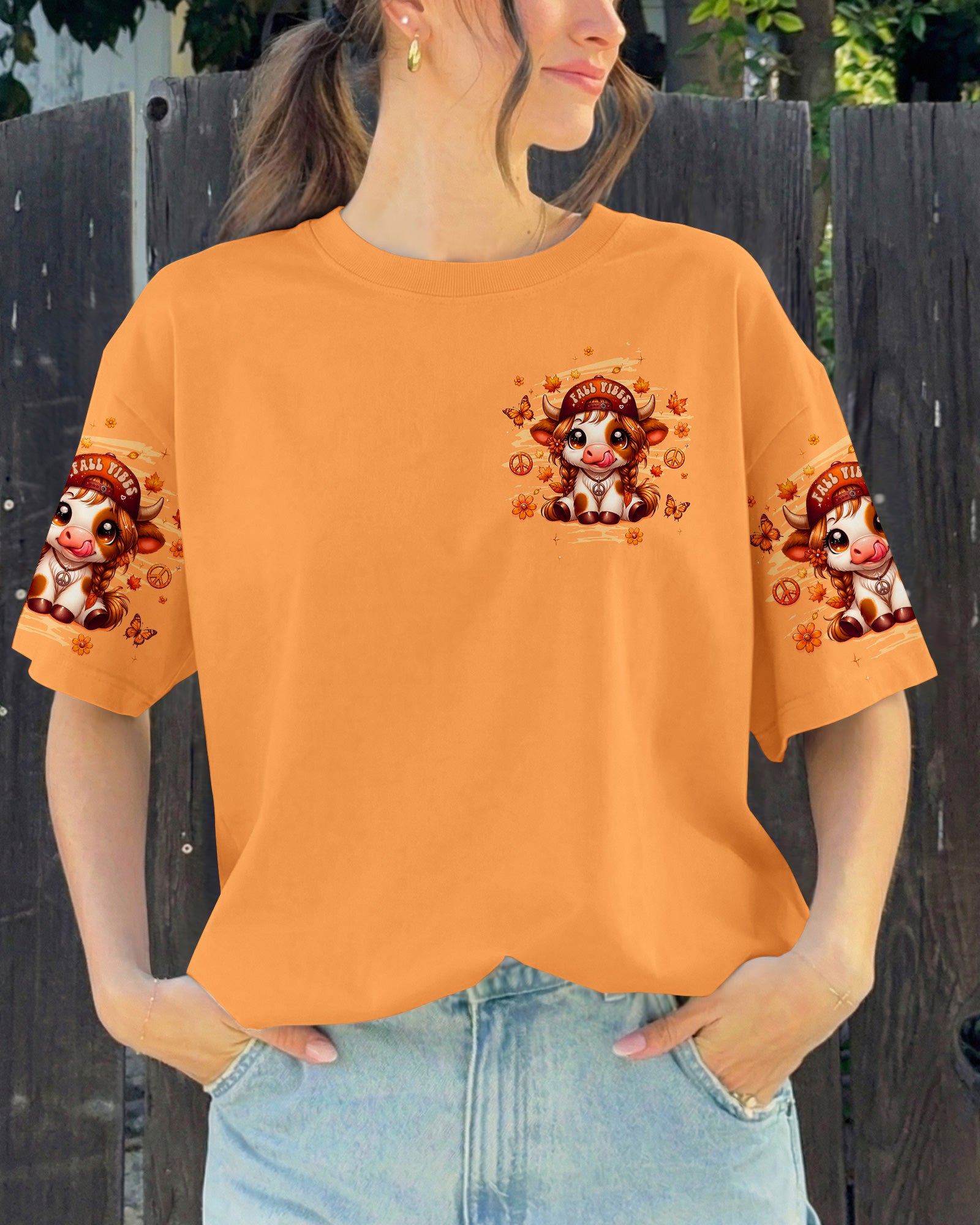 LEAVES FALL I DON'T HIGHLAND COW AUTUMN ALL OVER PRINT - TLTW2707264
