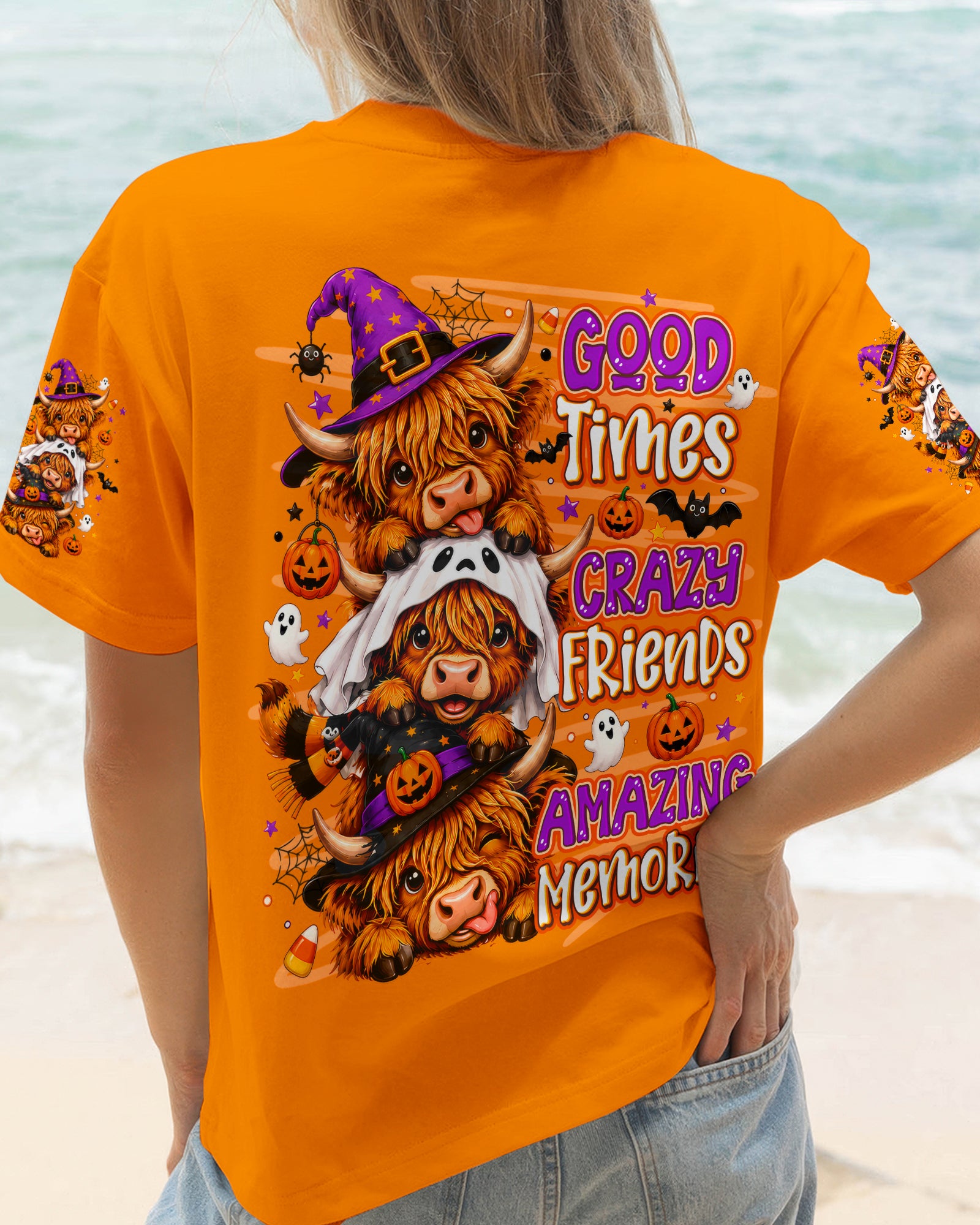 GOOD TIMES CRAZY FRIEND HIGHLAND COW HALLOWEEN ALL OVER PRINT - TLNO2307263
