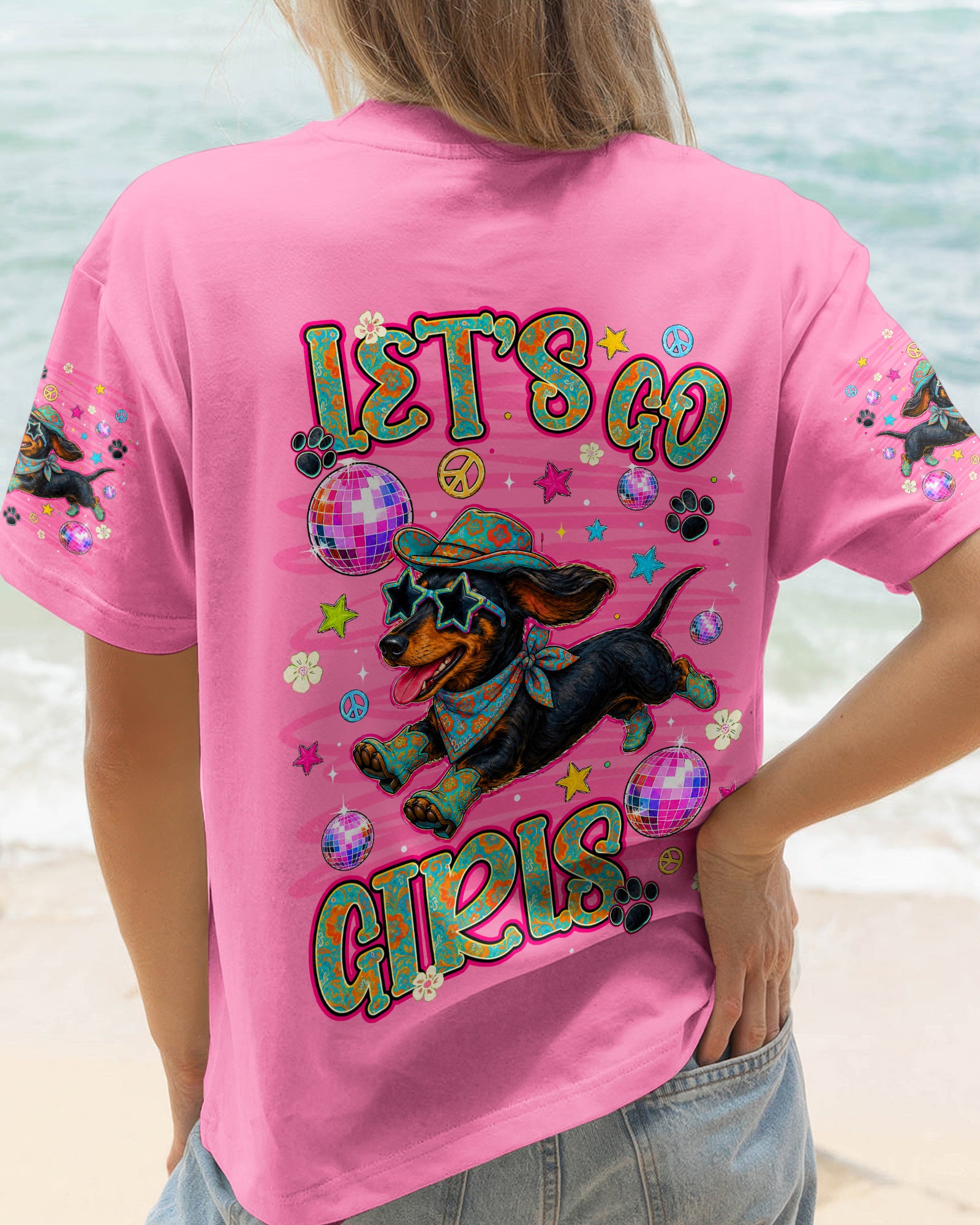 LET'S GO GIRLS DACHSHUND DOG ALL OVER PRINT - TLNT1906262