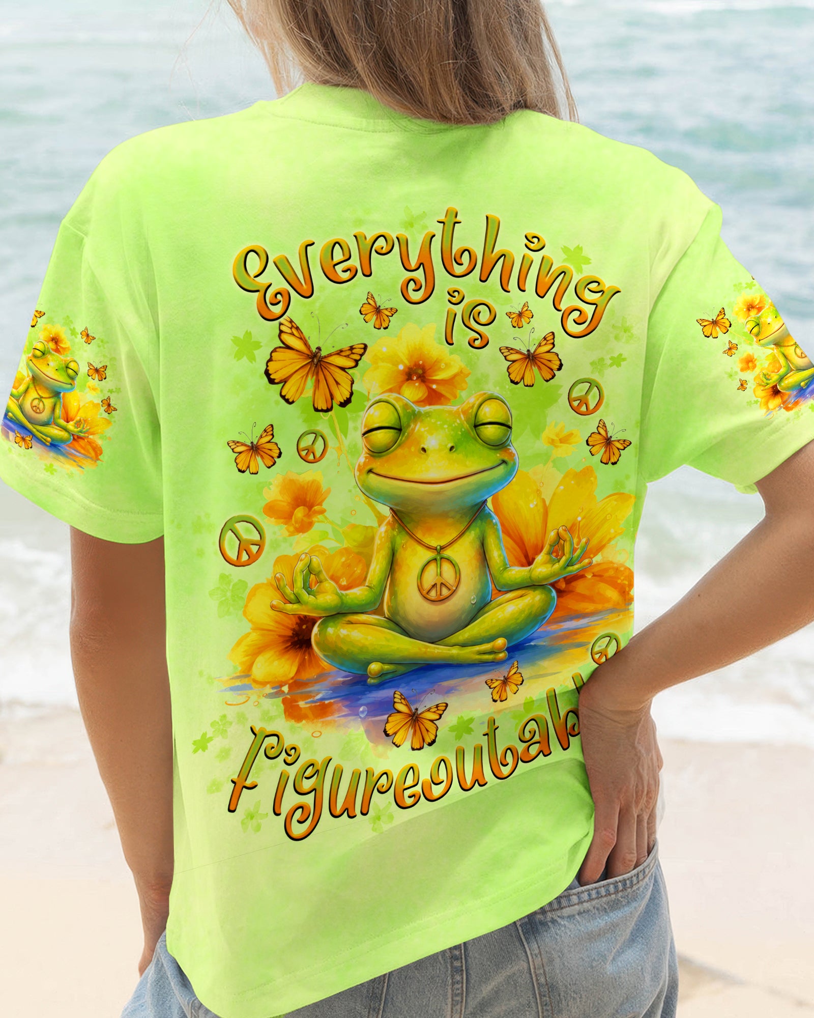 EVERYTHING IS FIGUREOUTABLE FROG ALL OVER PRINT  - TLNO1107261