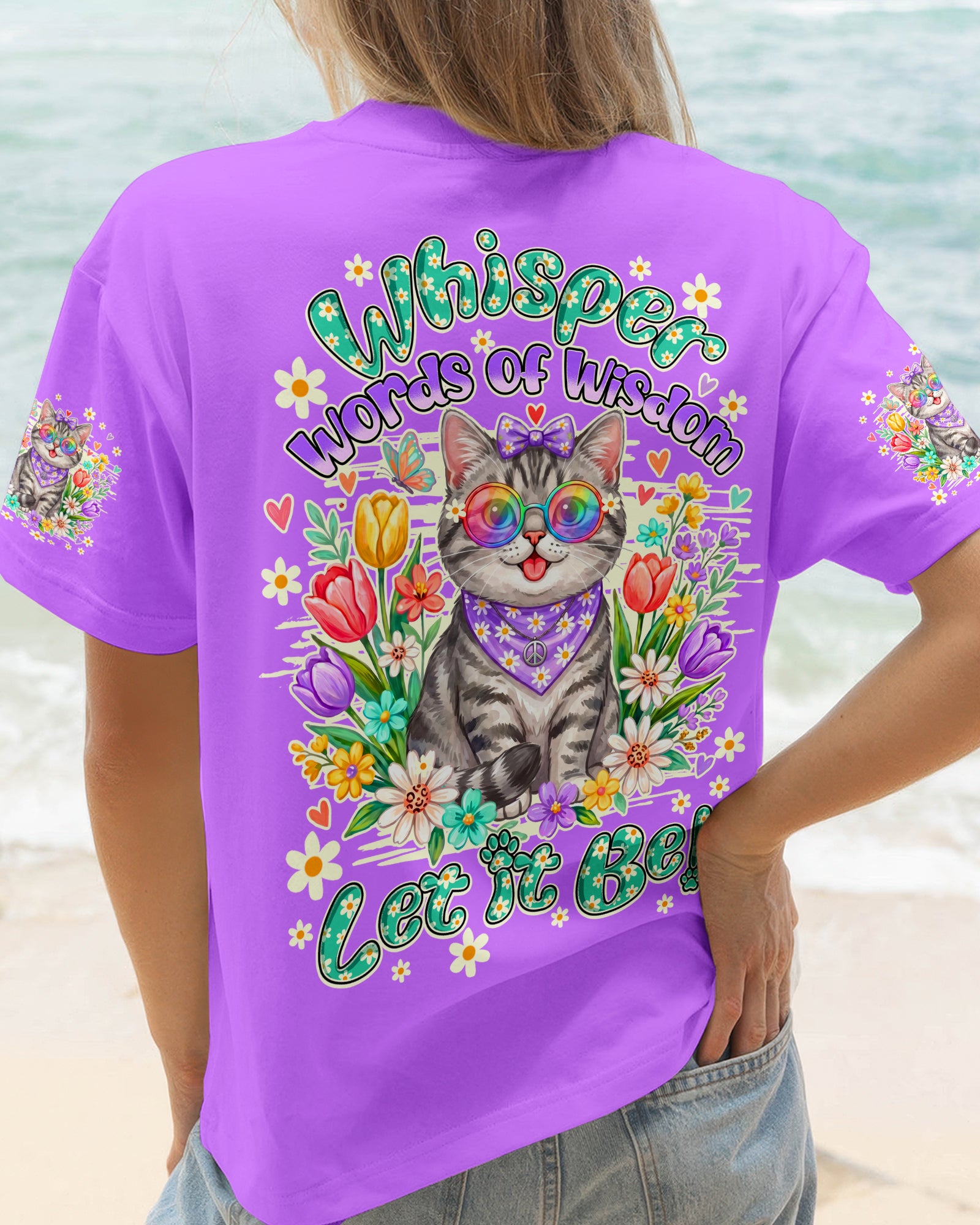 WHISPER WORDS OF WISDOM LET IT BE TABBY CAT ALL OVER PRINT - TY1305262