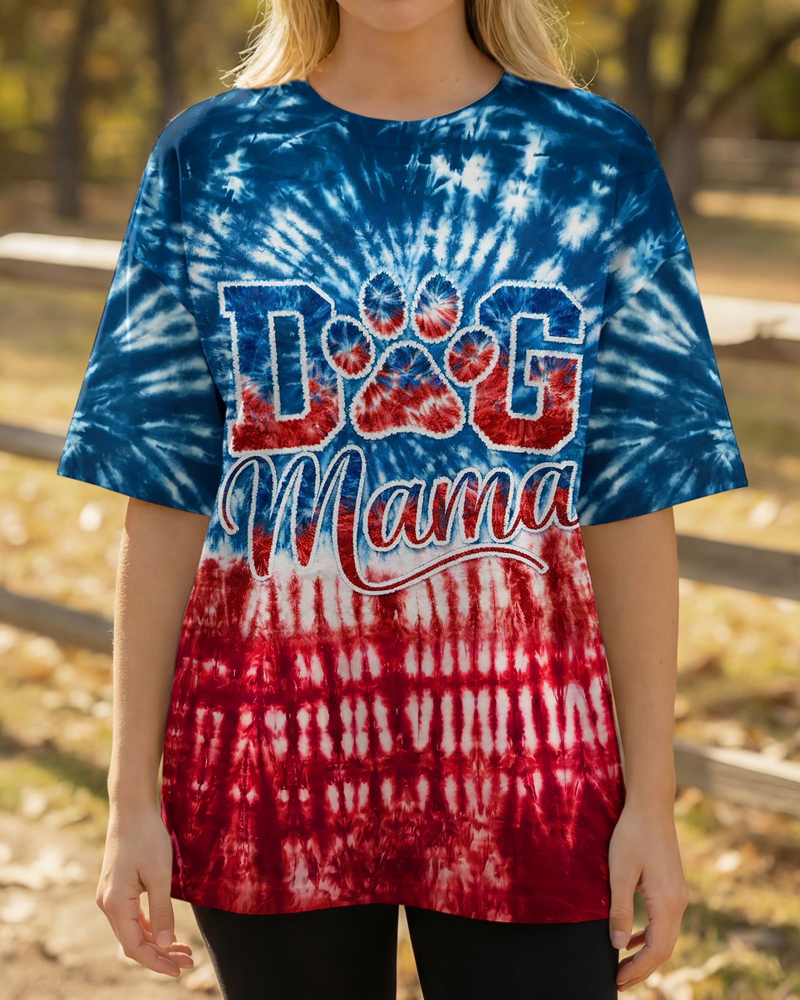 DOG MAMA RED WHITE & BLUE  ALL OVER PRINT  - TLNT2204263