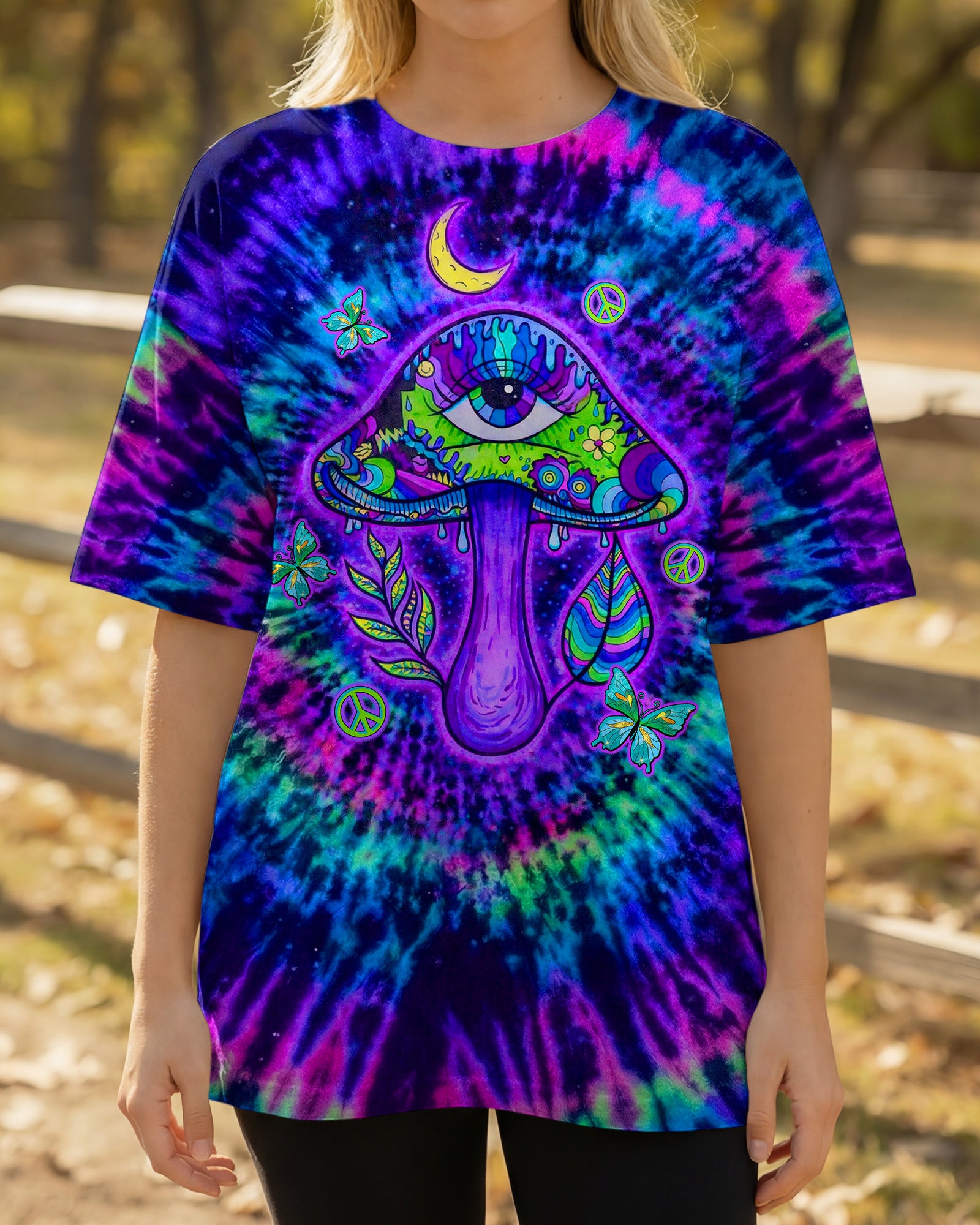 EAT MUSHROOMS SEE THE UNIVERSE SWIRL ALL OVER PRINT  - TLTW0904262