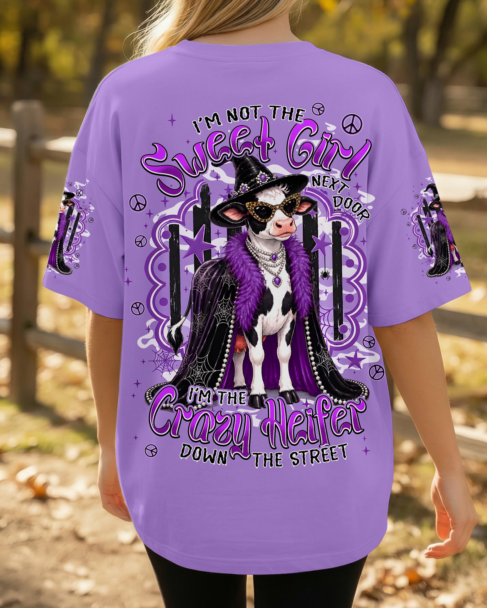 I'M THE CRAZY HEIFER HALLOWEEN COW ALL OVER PRINT - TYPQ1707262