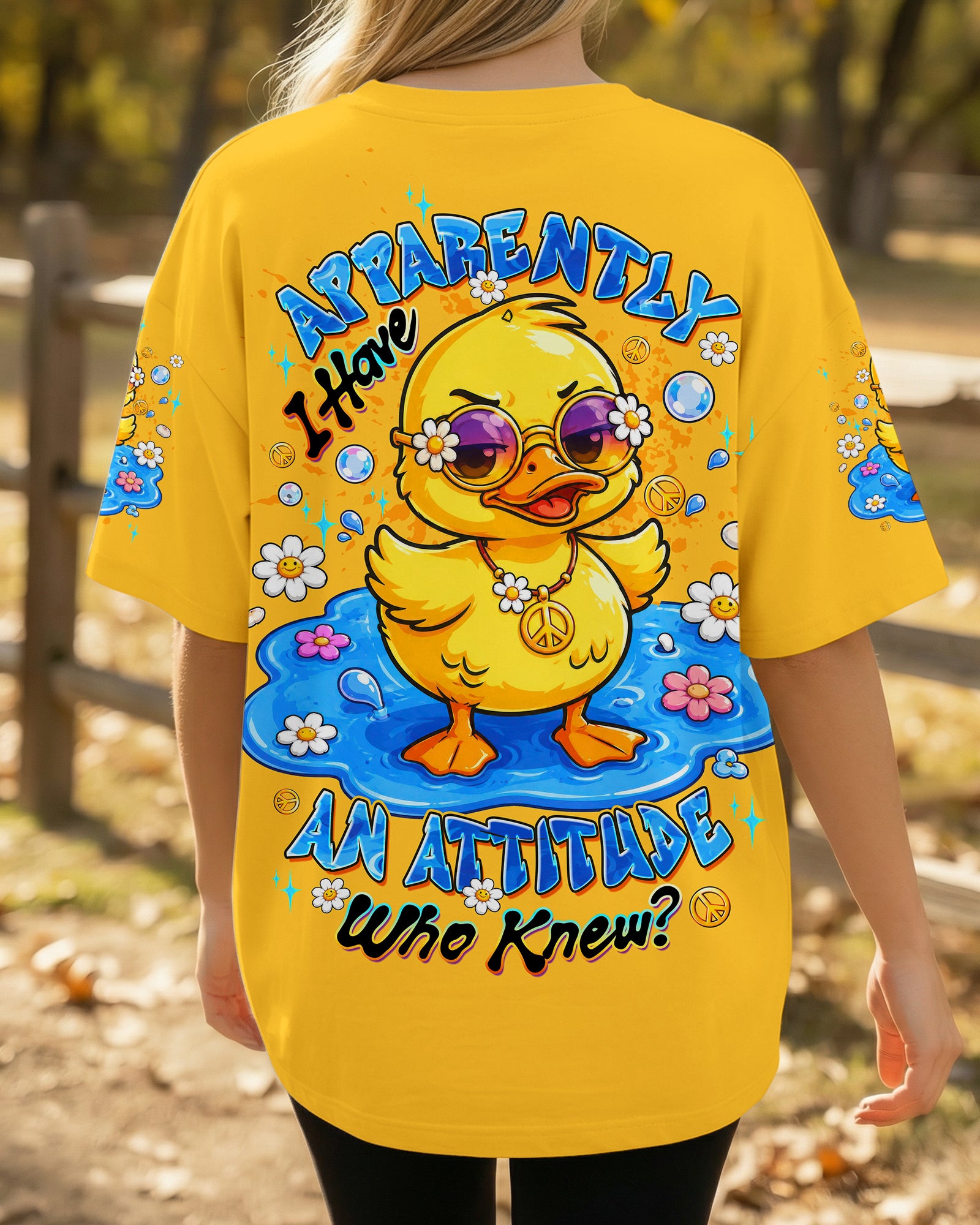 APPARENTLY I HAVE AN ATTITUDE WHO KNEW DUCK ALL OVER PRINT - TLTW2105263