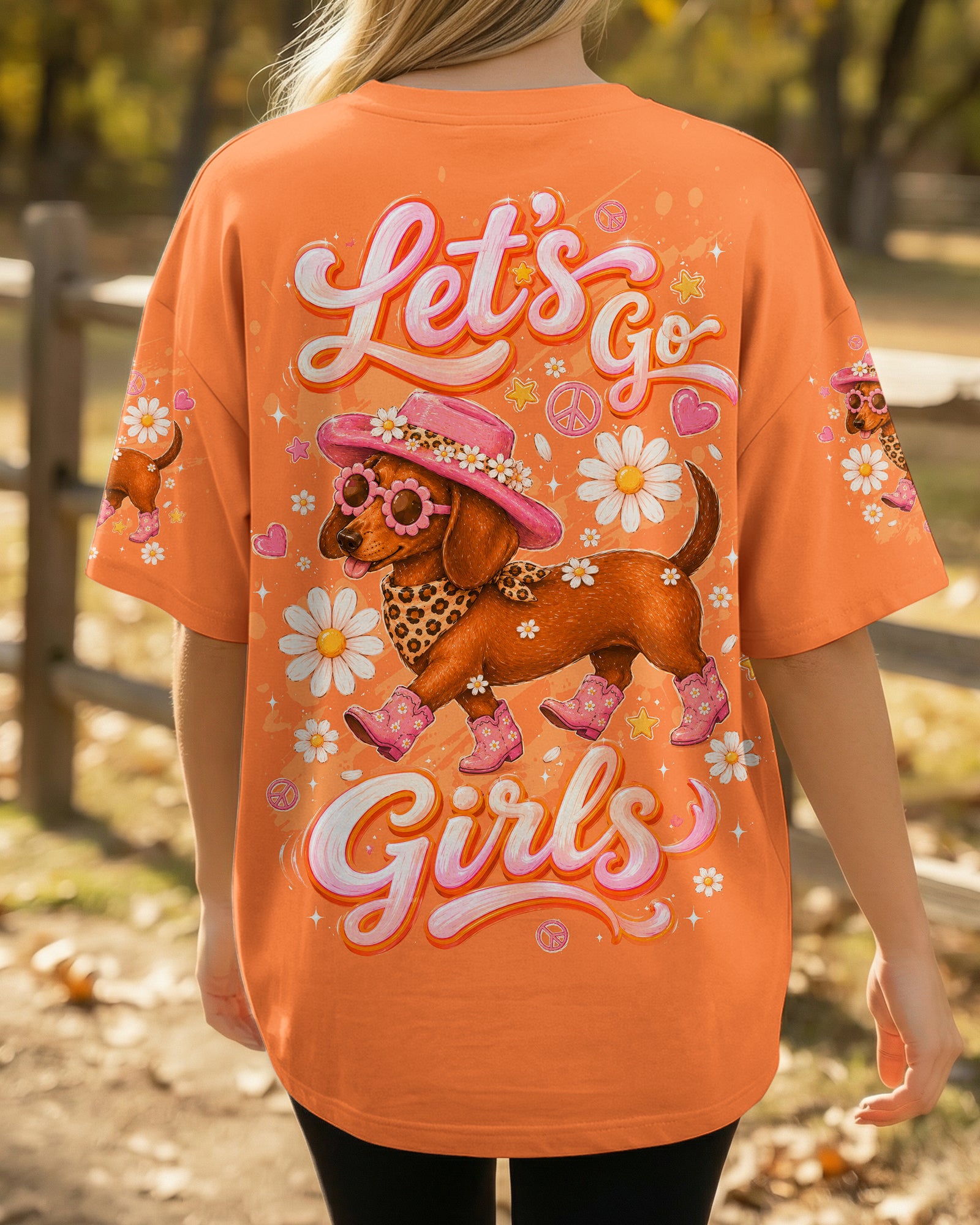 LET'S GO GIRLS DACHSHUND DOG  ALL OVER PRINT  - TLTW2905262