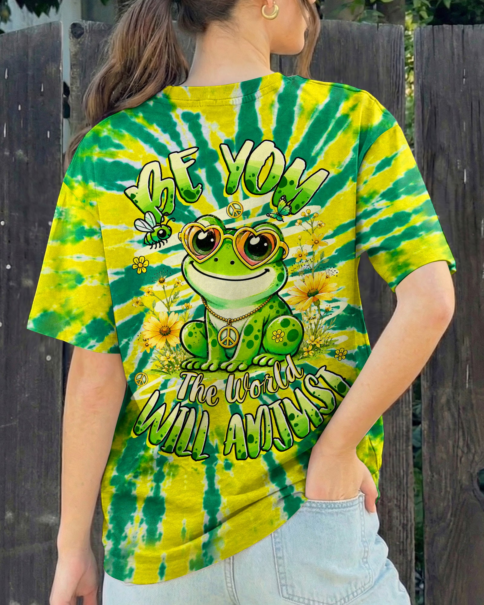 BE YOU HIPPIE FROG ALL OVER PRINT - TLHG2307264