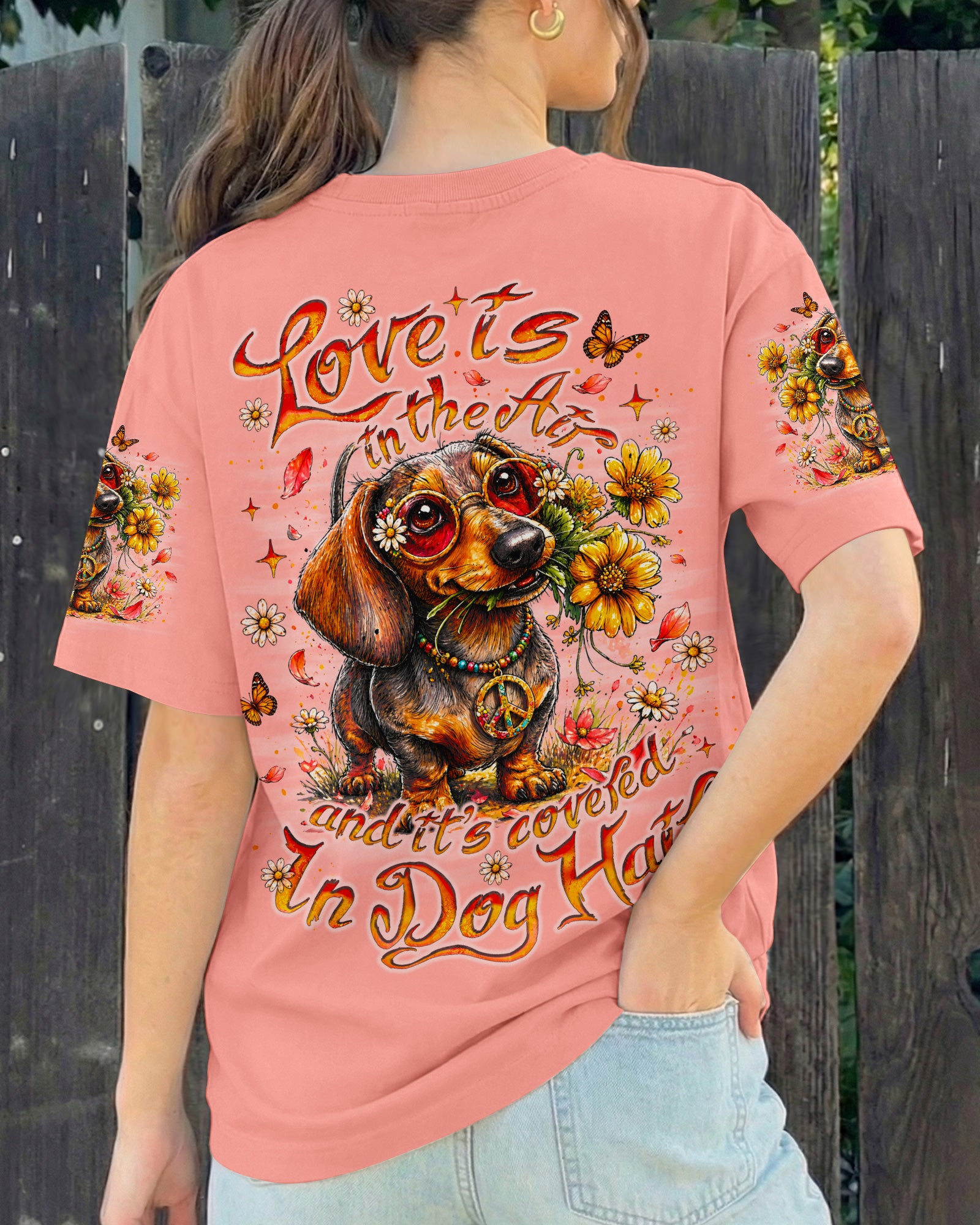 LOVE IS IN THE AIR DACHSHUND DOG ALL OVER PRINT   - TLNO0405261