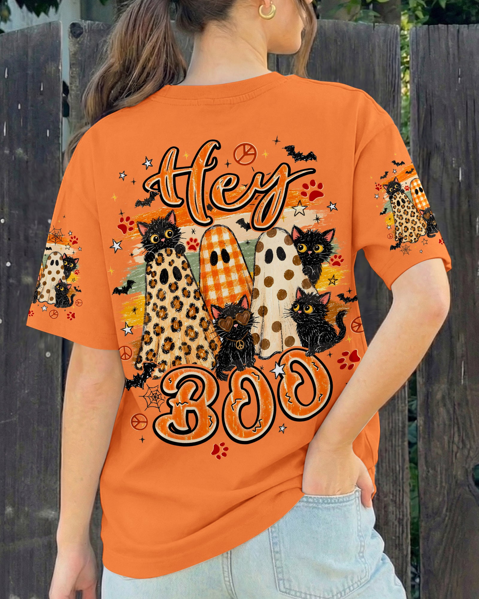 HEY BOO HALLOWEEN CAT ALL OVER PRINT - TYPQ2407261