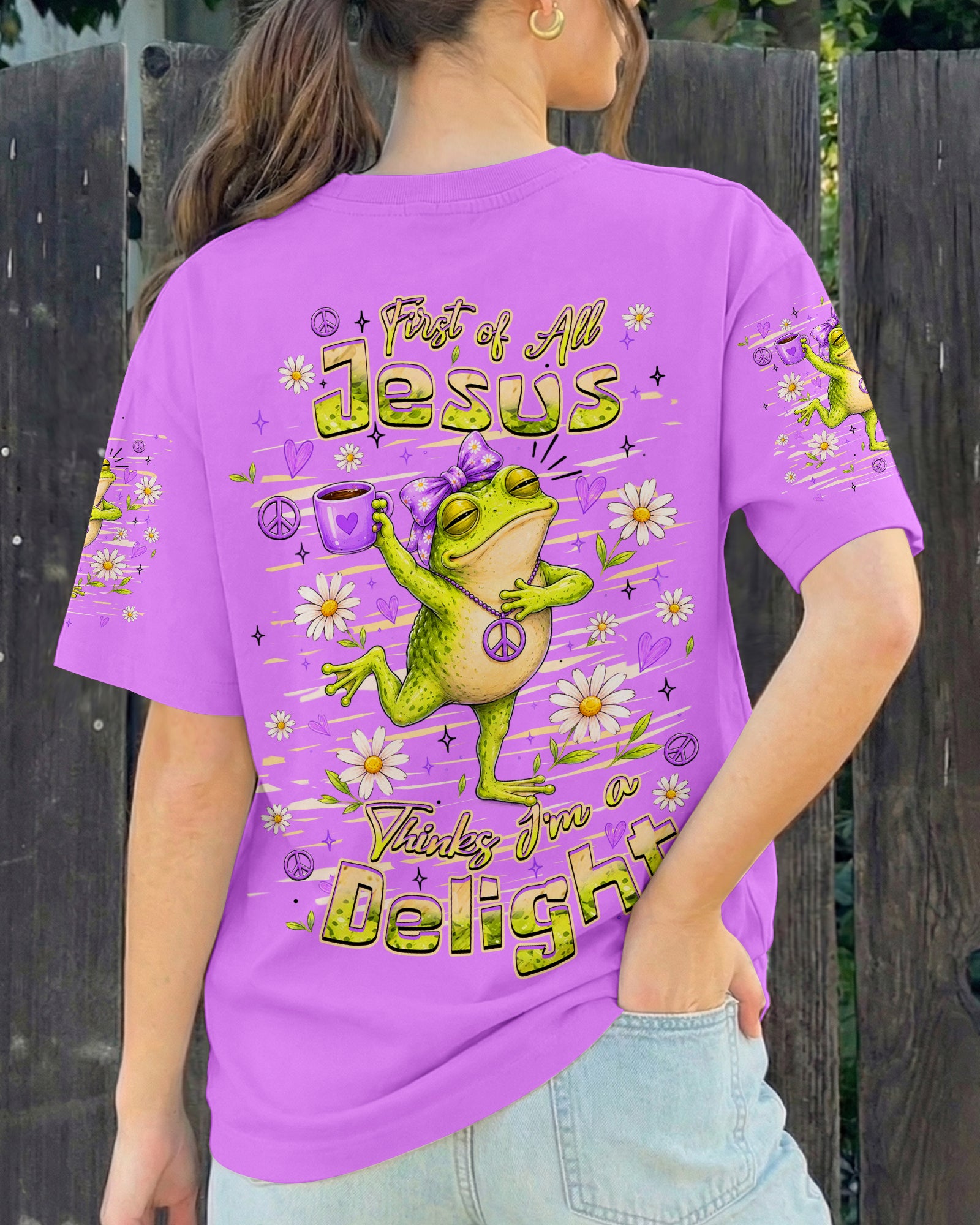 FIRST OF ALL JESUS THINKS FROG ALL OVER PRINT  - TLHN0307262