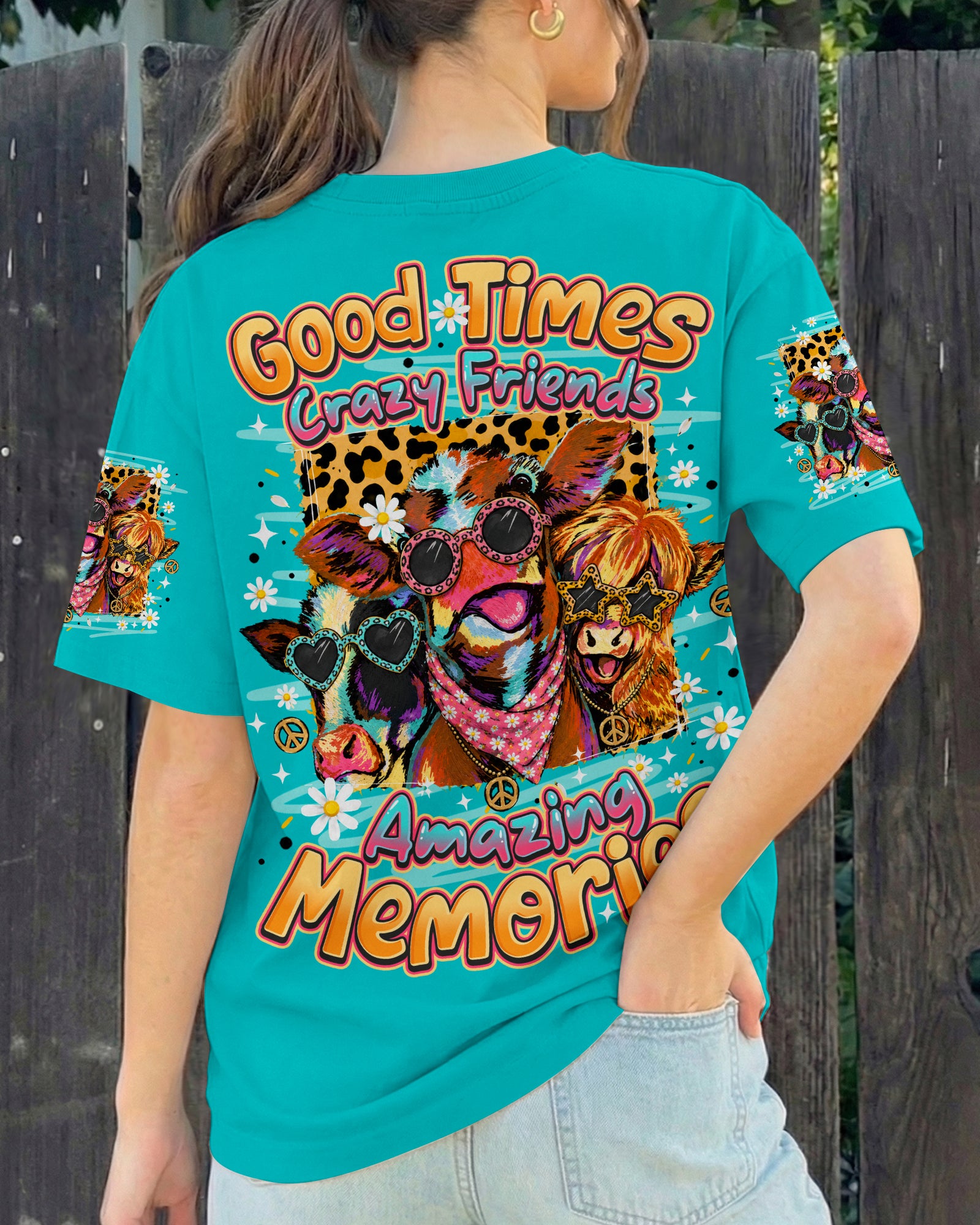 GOOD TIMES CRAZY FRIEND HIGHLAND COW ALL OVER PRINT - TLNO2207261