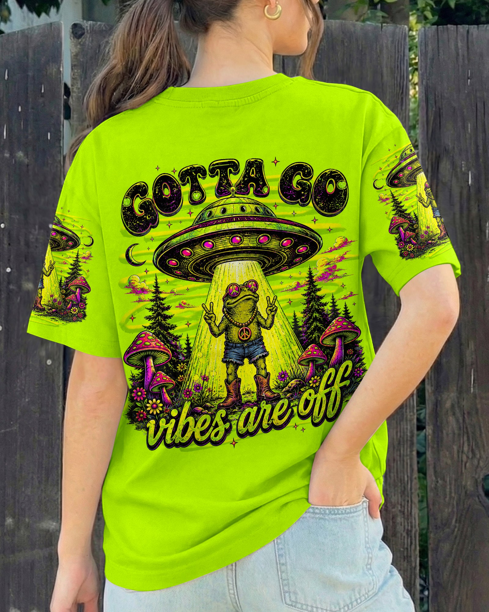 GOTTA GO VIBES ARE OFF FROG ALL OVER PRINT - TLNT1906261