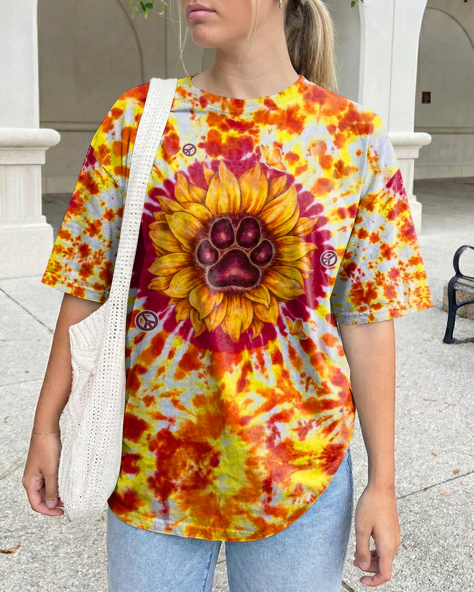 YOU ARE MY SUNSHINE PAW PRINT SUNFLOWER BURST ALL OVER PRINT  - TLTW3006264