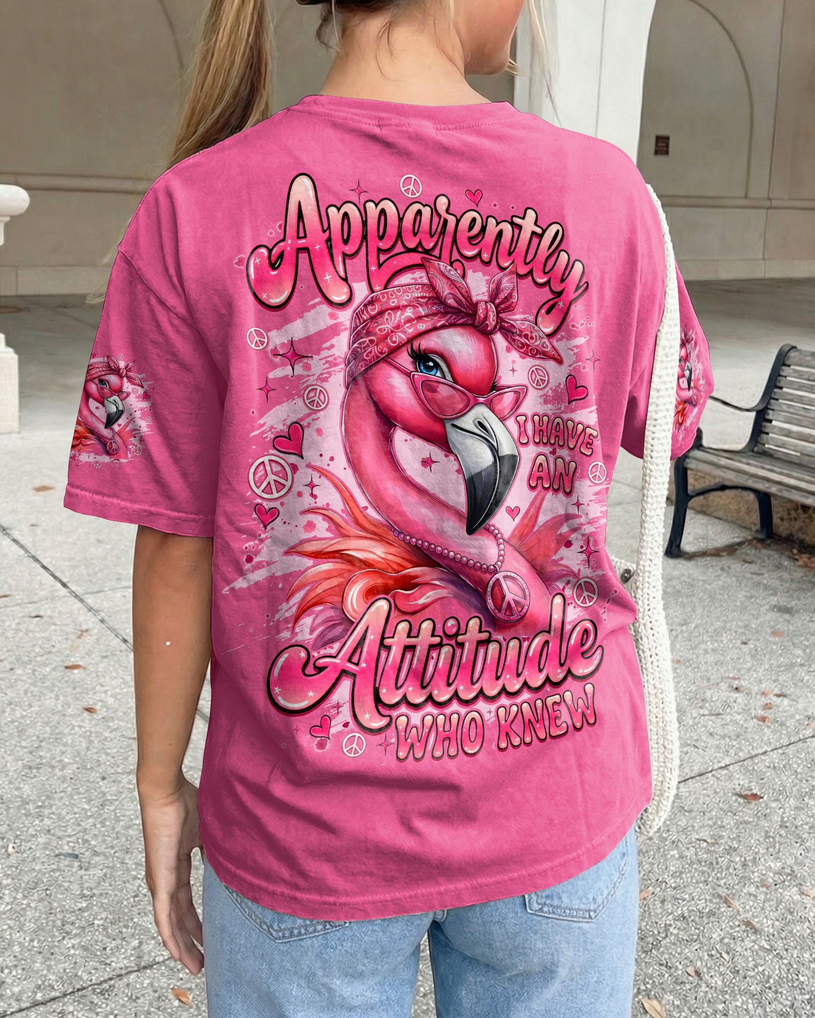 APPARENTLY I HAVE AN ATTITUDE WHO KNEW FLAMINGO ALL OVER PRINT - TYQY1804261