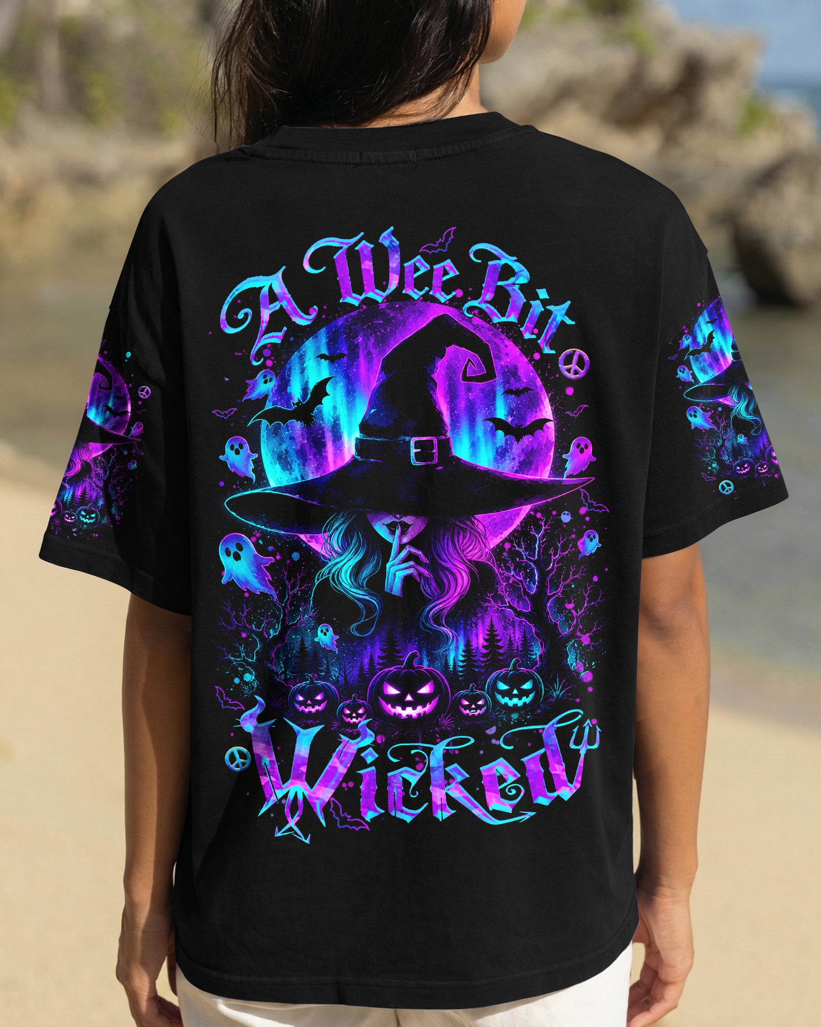 A WEE BIT WICKED AURORA MOON HALLOWEEN ALL OVER PRINT - TLHN1607264