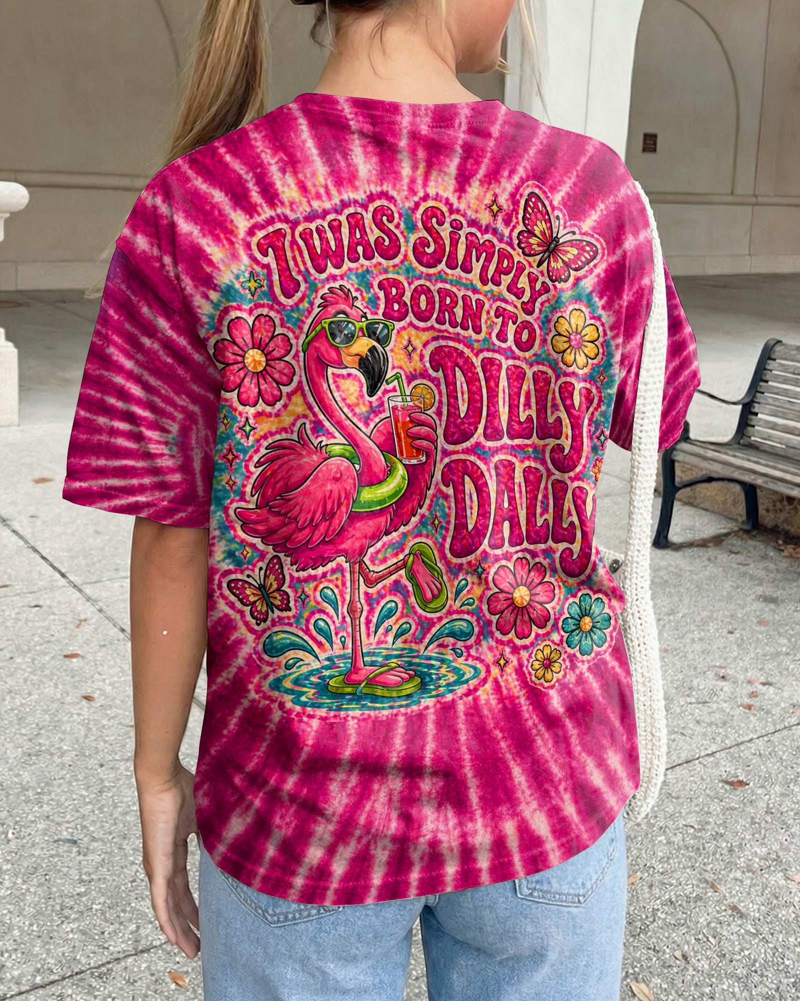 I WAS SIMPLY BORN TO DILLY DALLY FLAMINGO  ALL OVER PRINT - TLTW0405262