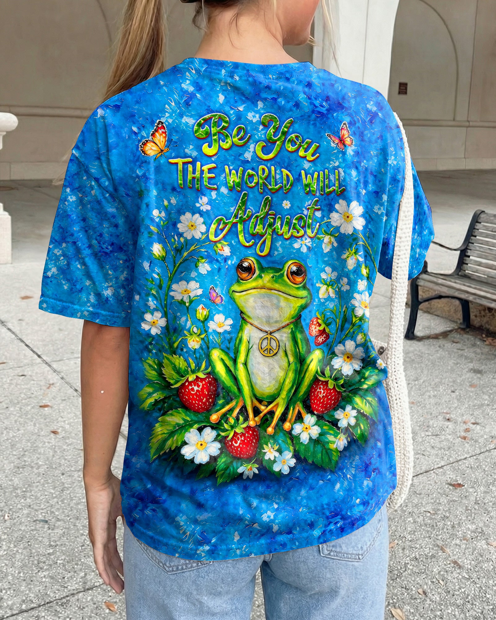 BE YOU THE WORLD WILL ADJUST FROG ALL OVER PRINT - TLHG0805264
