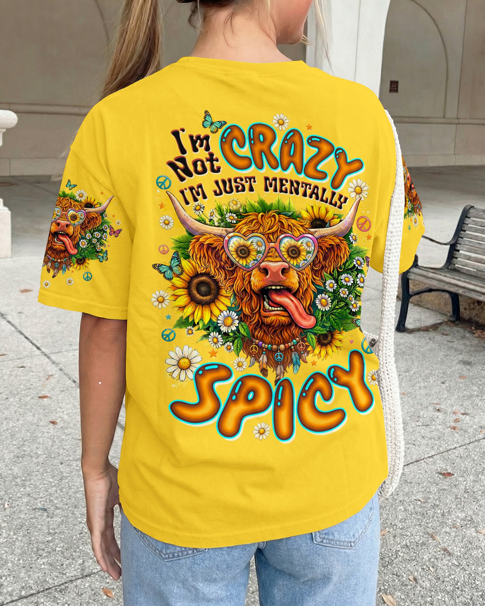 I'M NOT CRAZY HIGHLAND COW ALL OVER PRINT - TLTW2907264