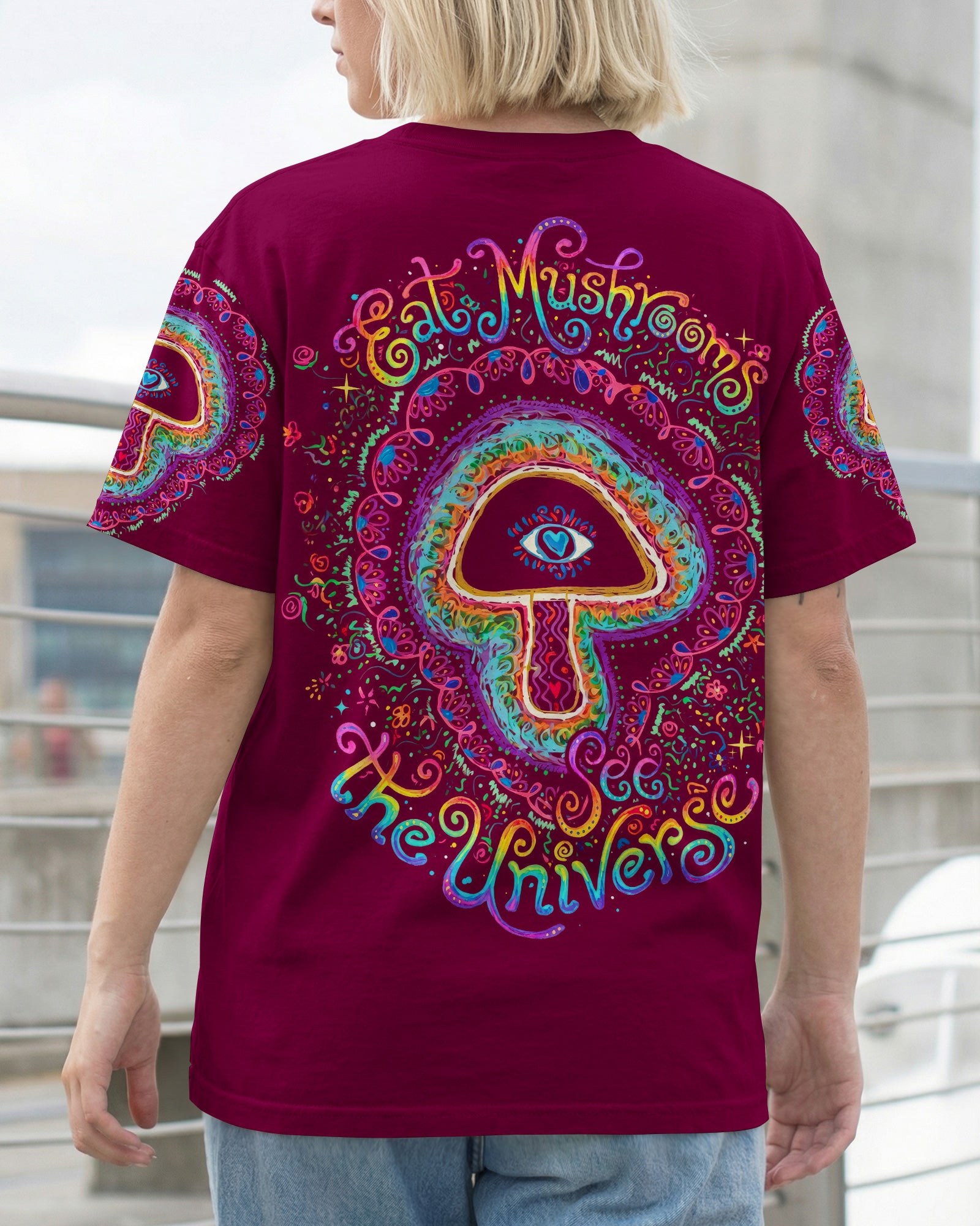 EAT MUSHROOMS SEE THE UNIVERSE COSMIC ALL OVER PRINT – KM1504261