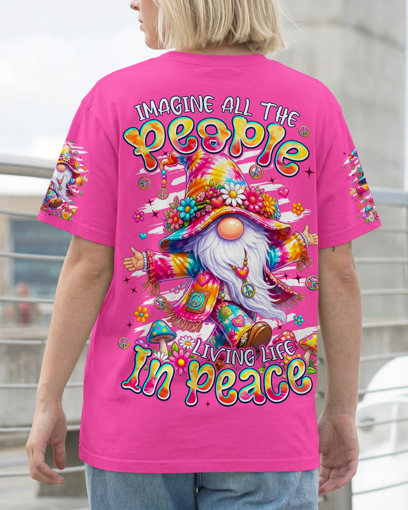 IMAGINE ALL THE PEOPLE LIVING LIFE IN PEACE GNOME ALL OVER PRINT - TYPQ2907262