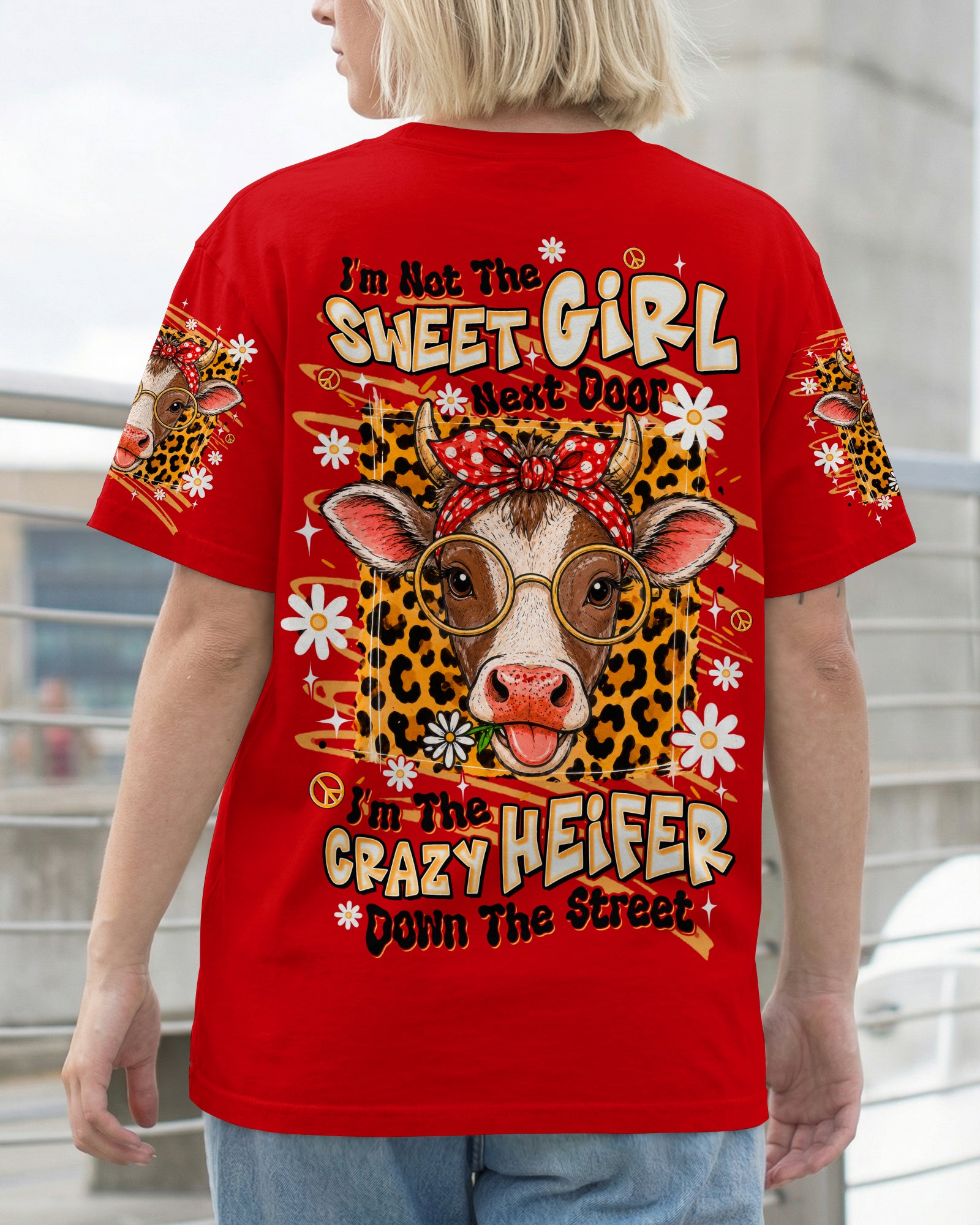 CRAZY HEIFER DOWN THE STREET COW ALL OVER PRINT  - TLTW2306262