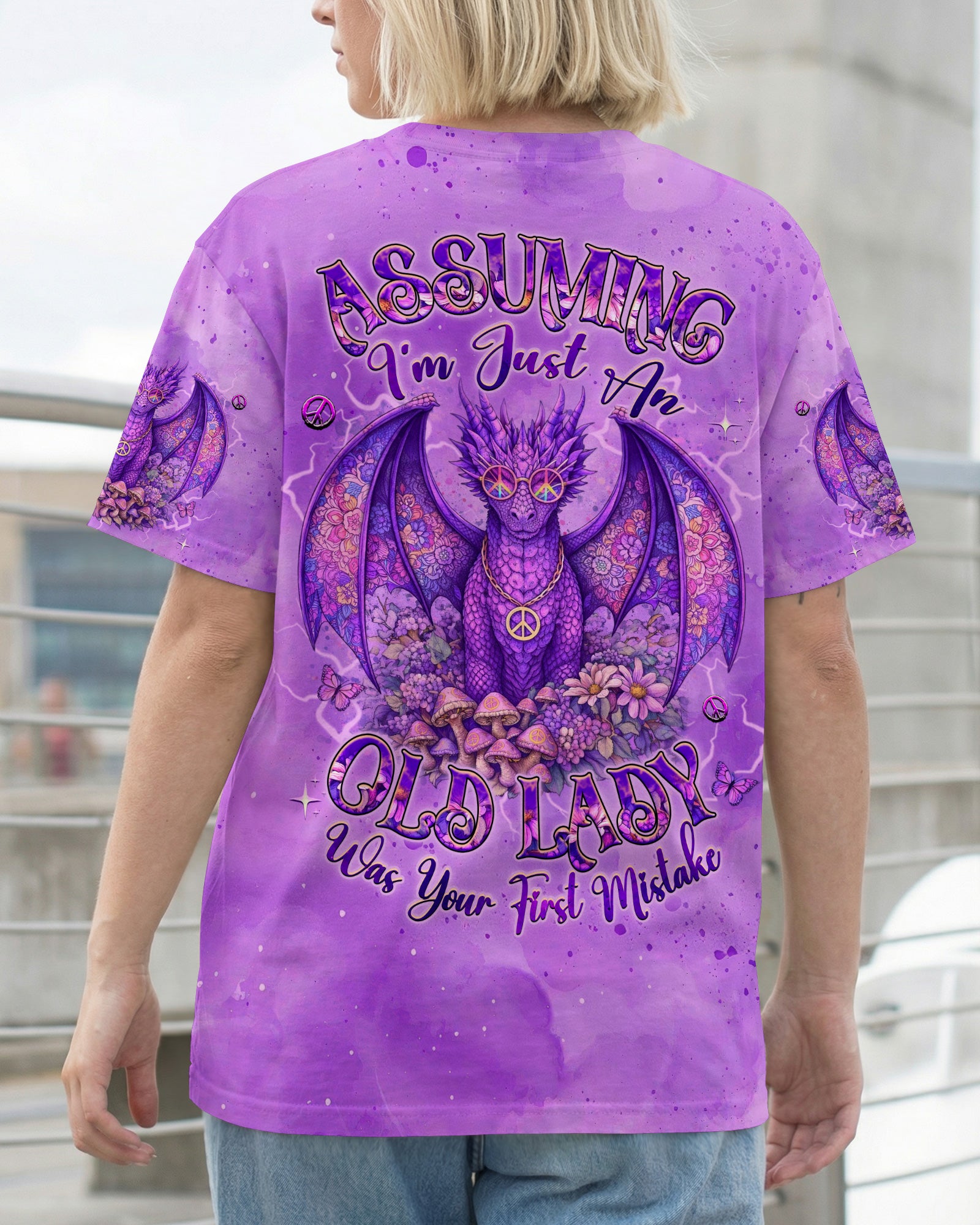 ASSUMING I'M JUST AN OLD LADY DRAGON ALL OVER PRINT   - TLHG0804262
