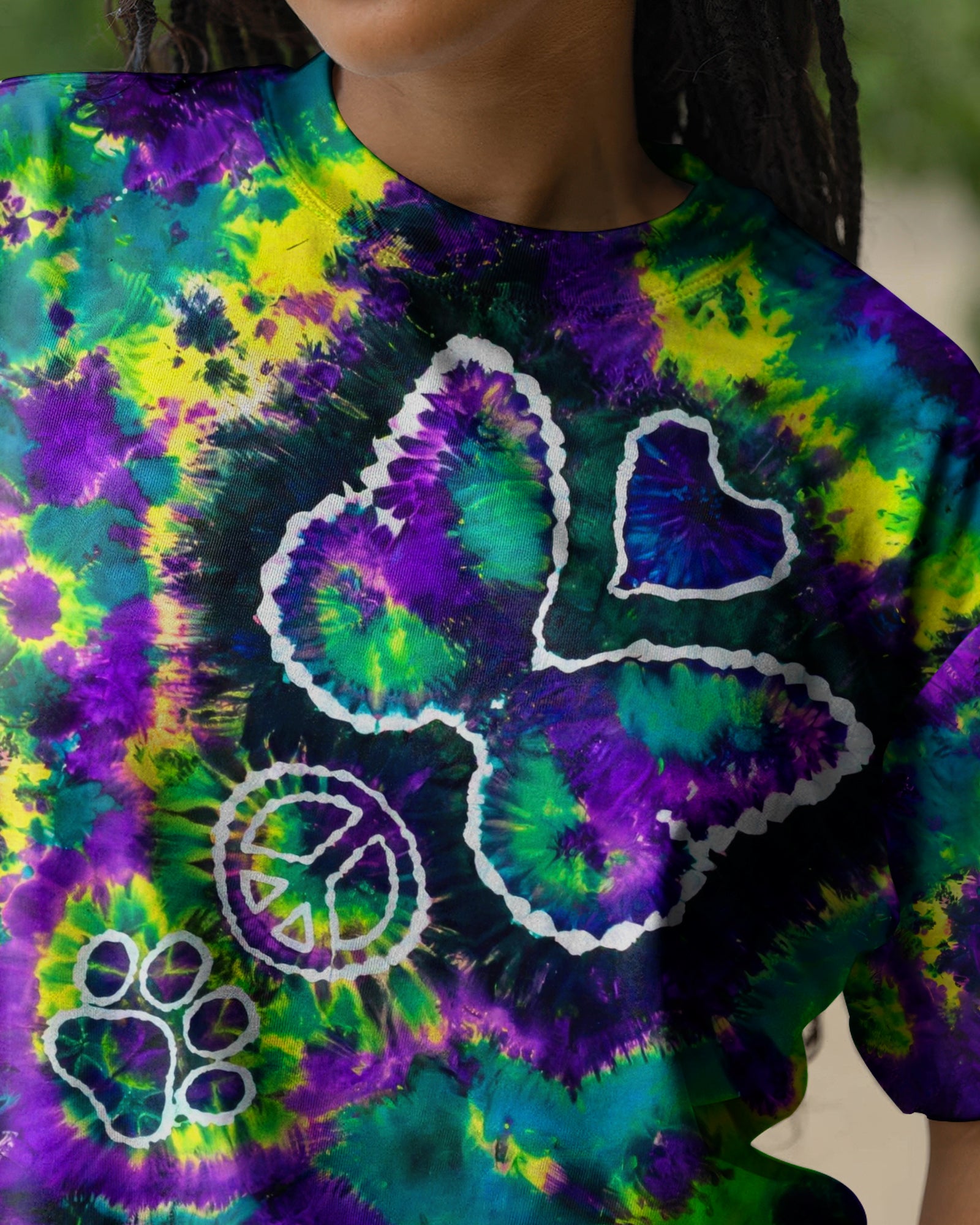 COSMIC BUTTERFLY PEACE LOVE PAW BURST ALL OVER PRINT - TLHG1506261