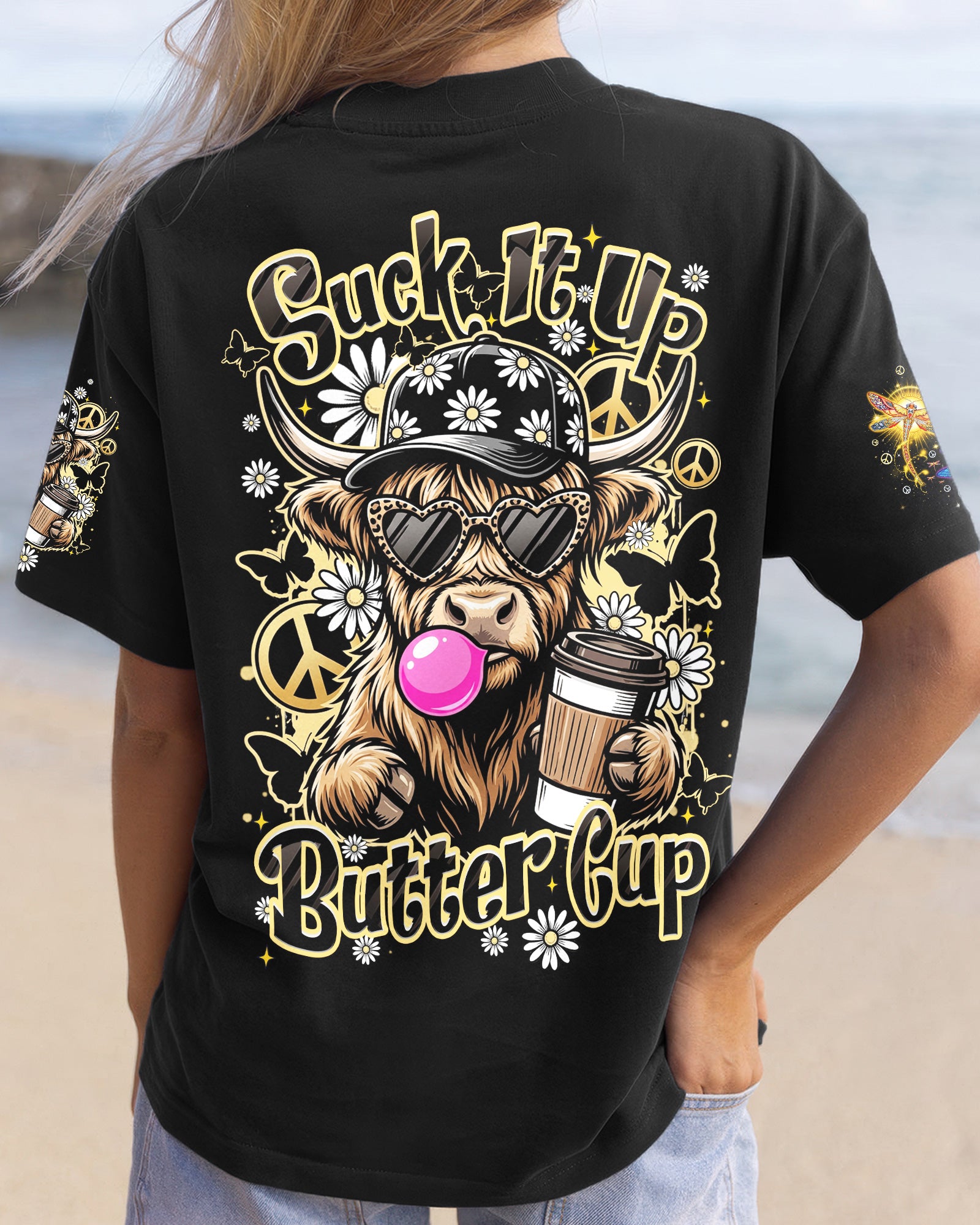 SUCK IT UP BUTTERCUP HIGHLAND COW ALL OVER PRINT - TLHN2007263