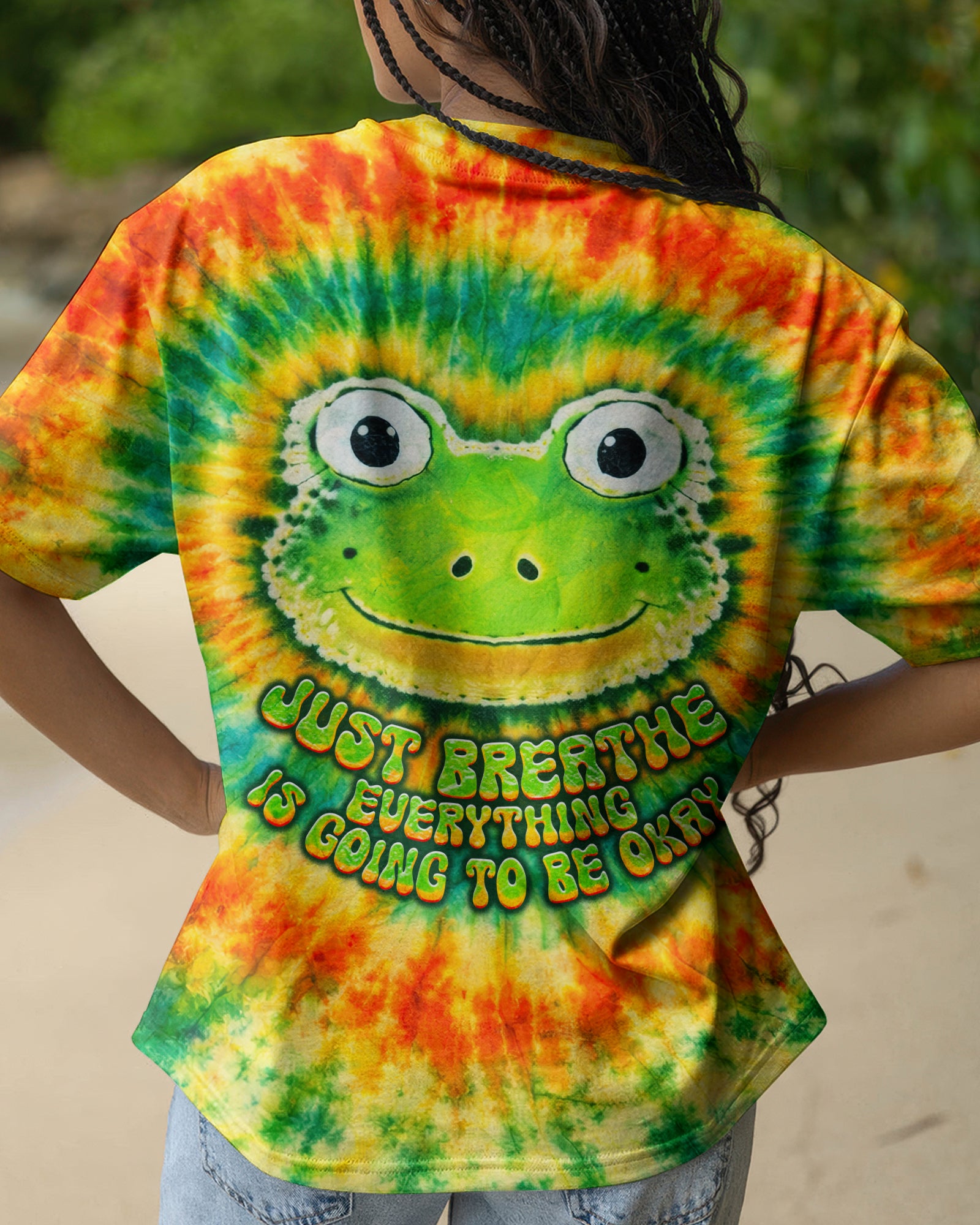 JUST BREATHE FROG SWIRL ALL OVER PRINT - TLNT1007263