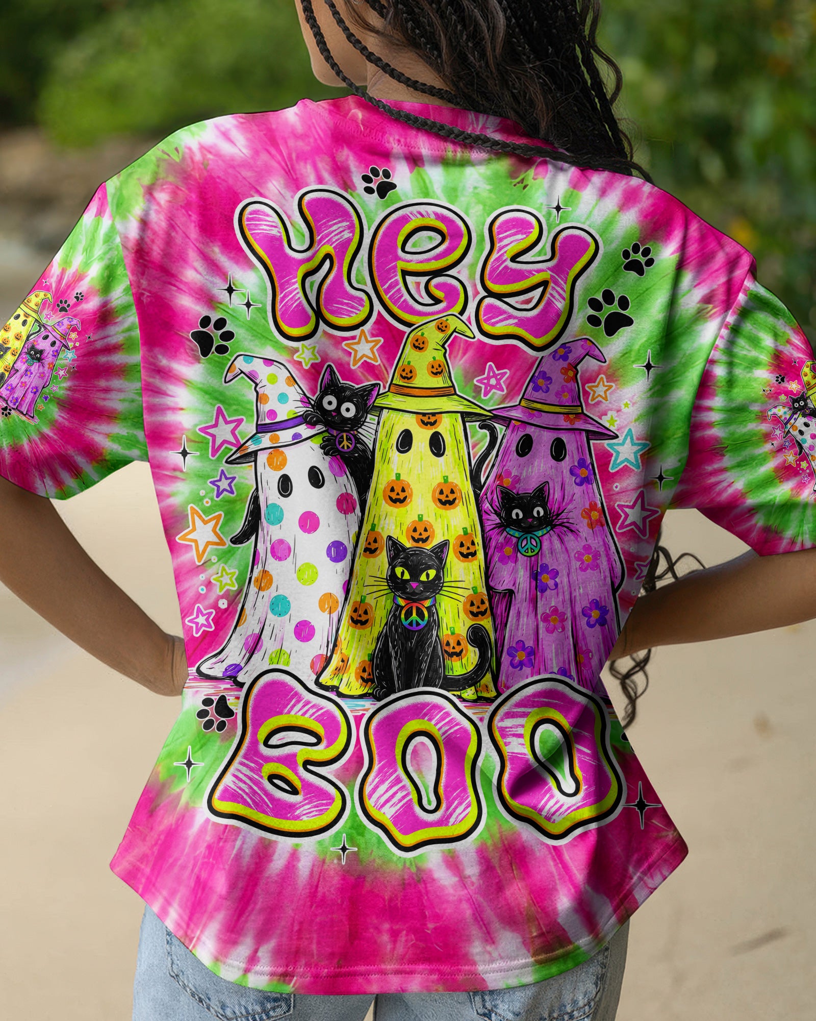 HEY BOO CATS HALLOWEEN ALL OVER PRINT - TYPQ2707261