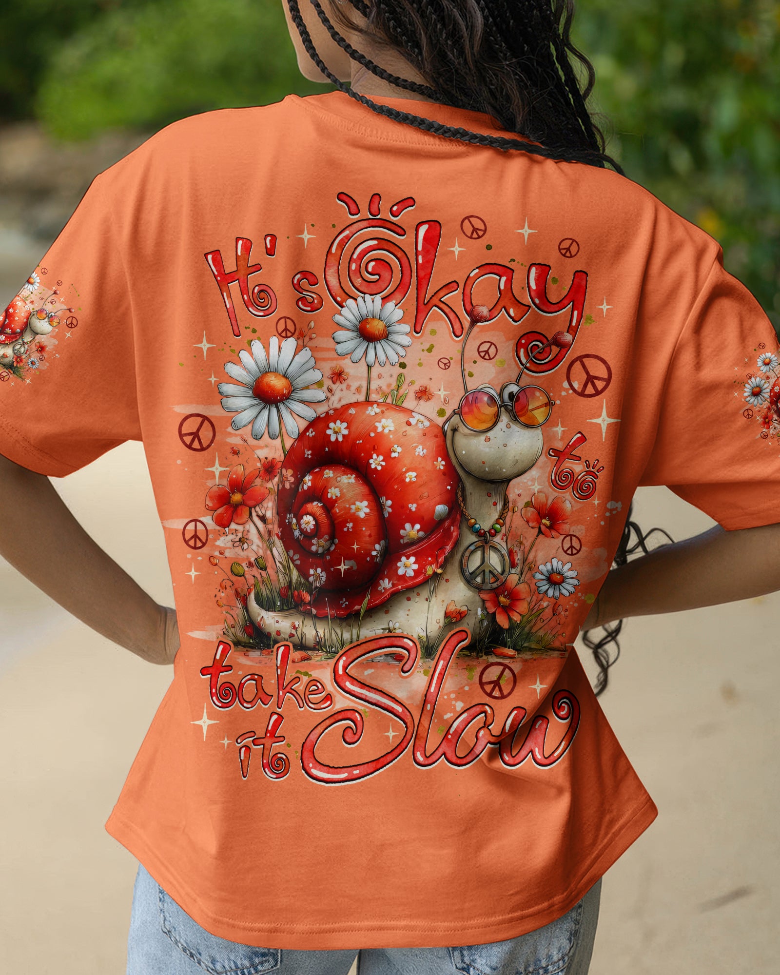IT'S OKAY TO TAKE IT SLOW SNAIL ALL OVER PRINT - TYQY2506261