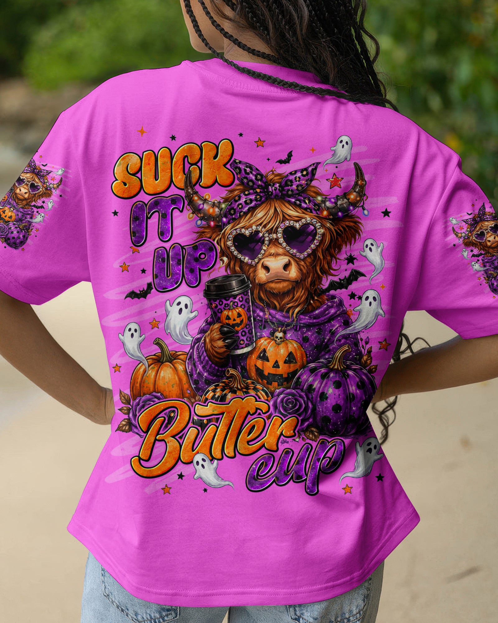 SUCK IT UP BUTTERCUP HIGHLAND COW HALLOWEEN ALL OVER PRINT  - TLNT2207261