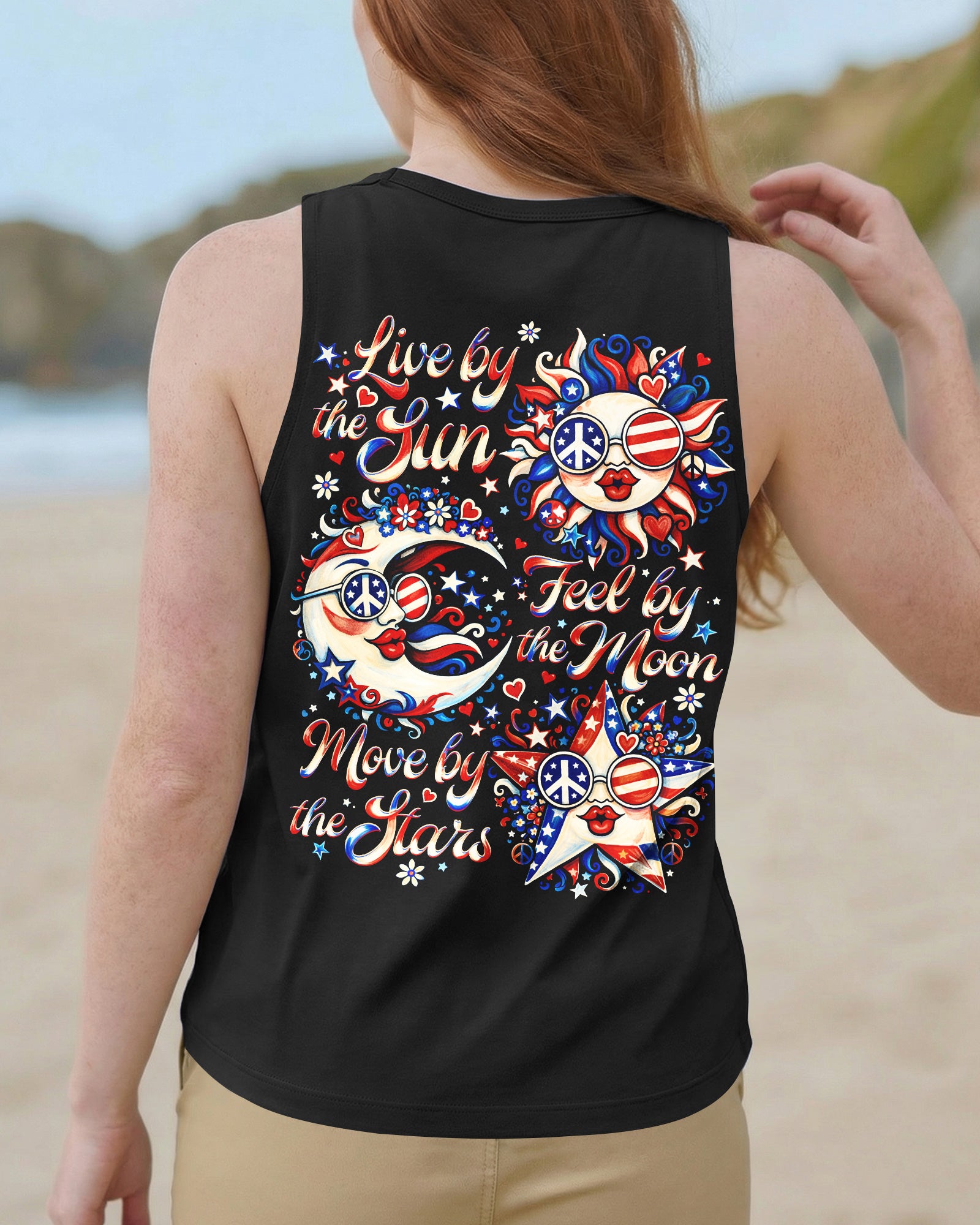 LIVE BY THE SUN RED WHITE & BLUE MOON STAR ALL OVER PRINT - TLNO3103262