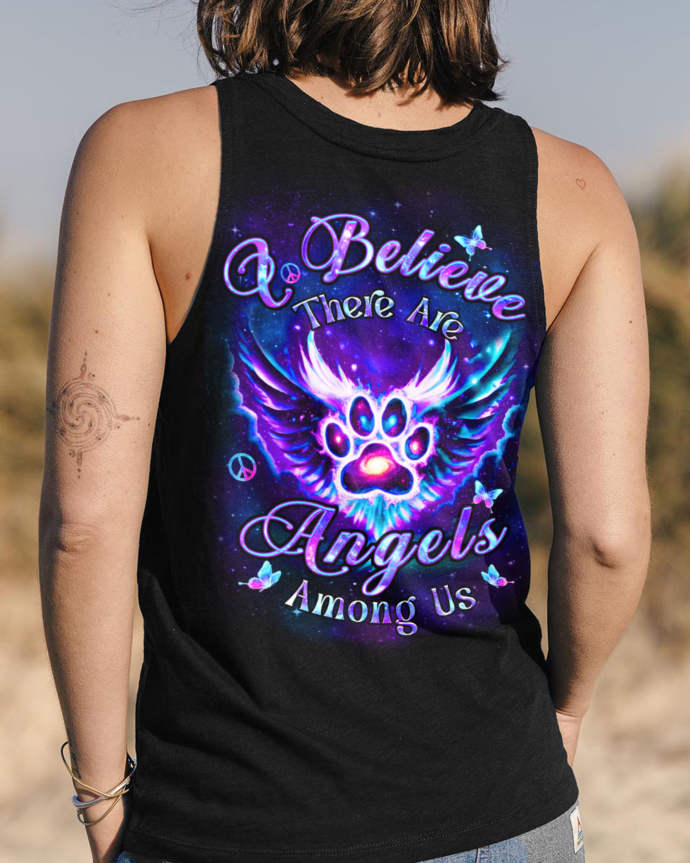 I BELIEVE THERE ARE ANGELS AMONG US PAW PRINT ALL OVER PRINT - YHHN3001262
