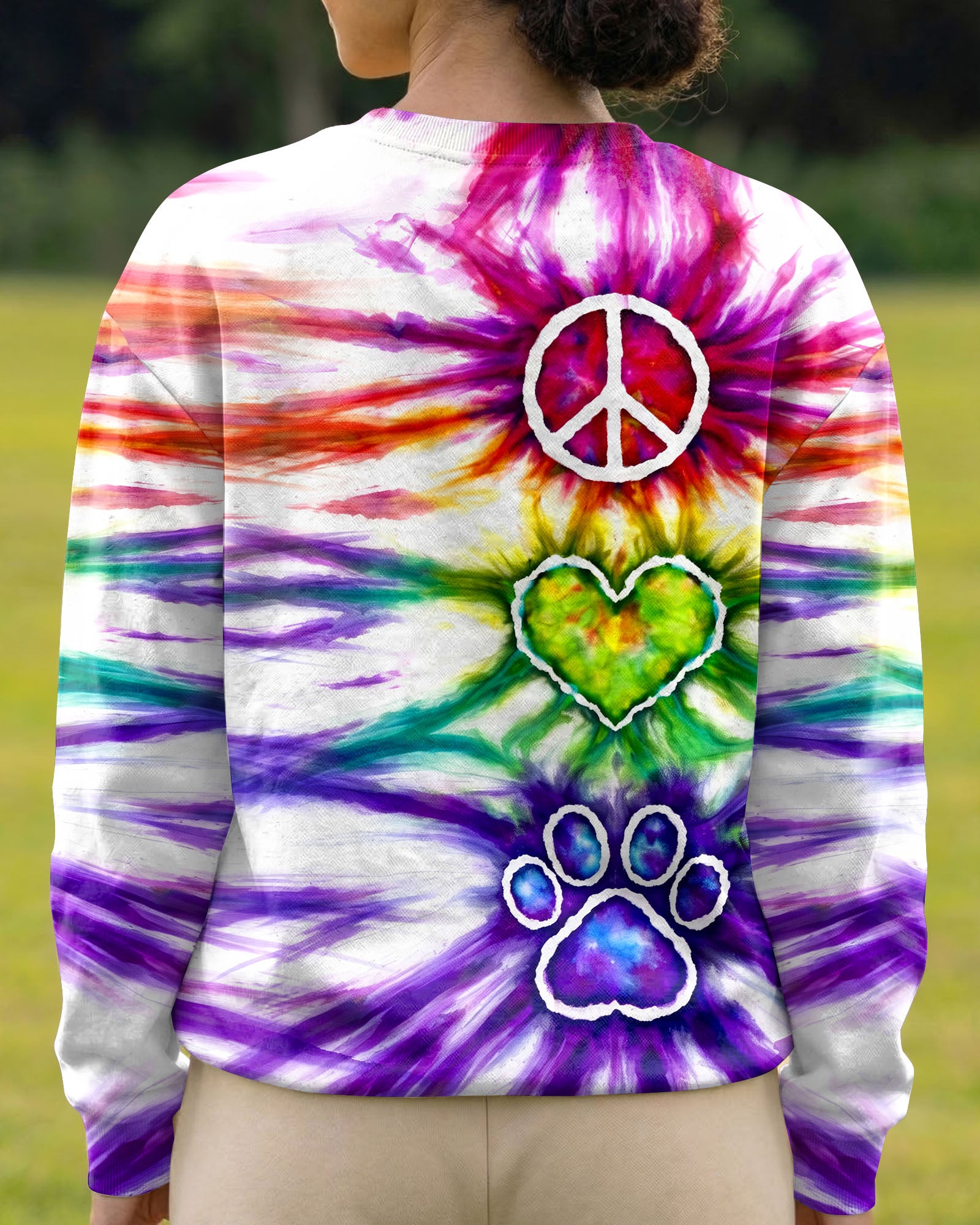 PEACE LOVE PAW PRINT SWIRL ALL OVER PRINT - TLHG2003263