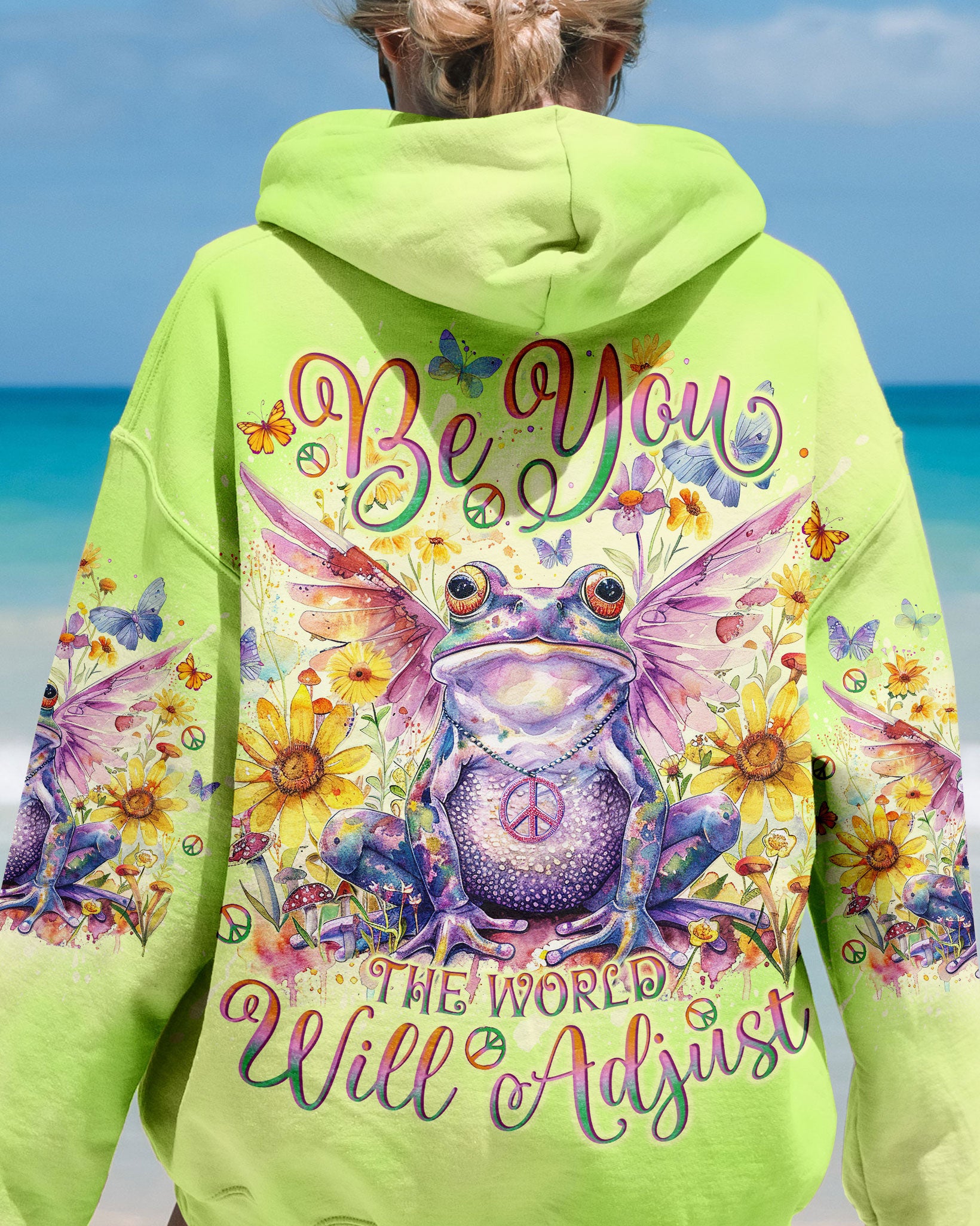 BE YOU THE WORLD WILL ADJUST FROG ALL OVER PRINT - TLNO0103243