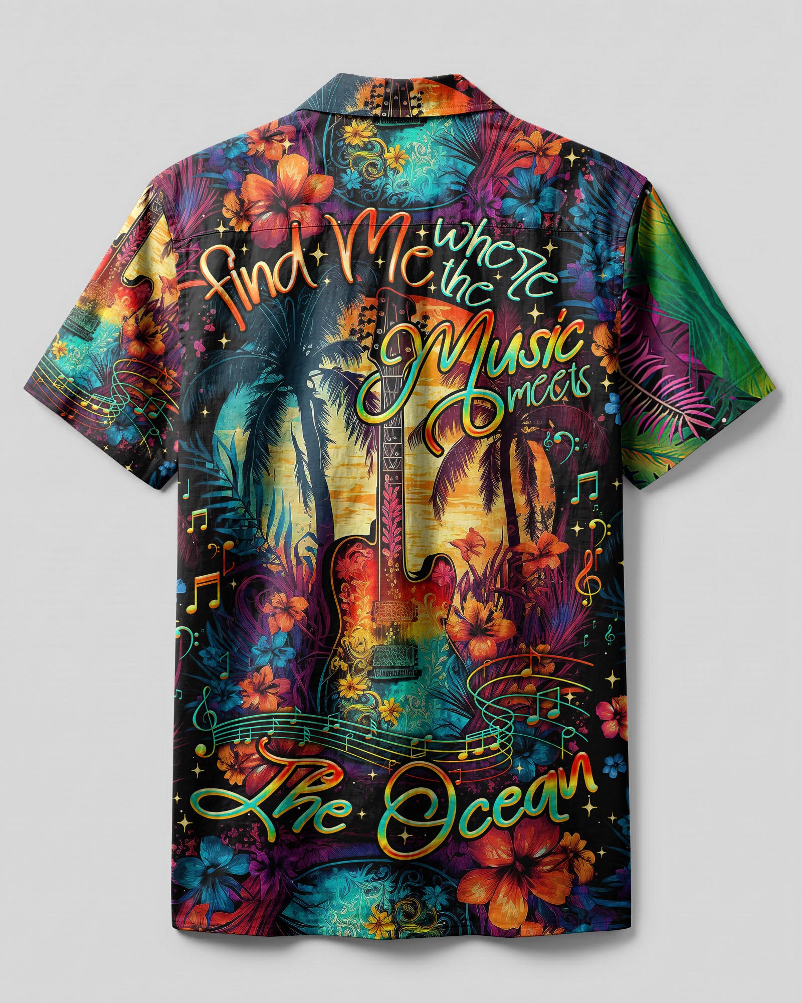 FIND ME WHERE THE MUSIC MEETS THE OCEAN GUITAR CAMP SHIRT - TLNO1305236