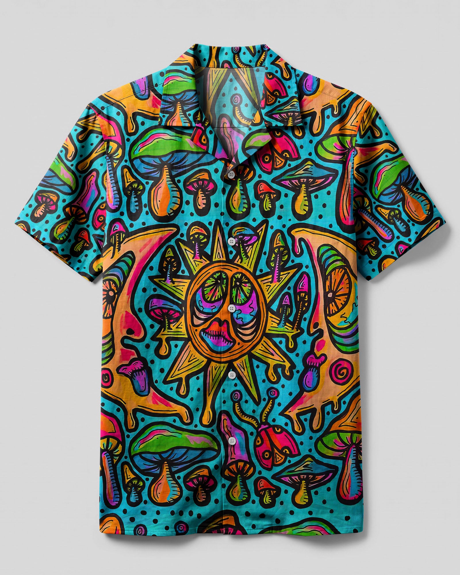 SUN MOON MUSHROOM CAMP SHIRT - TLNZ0108235