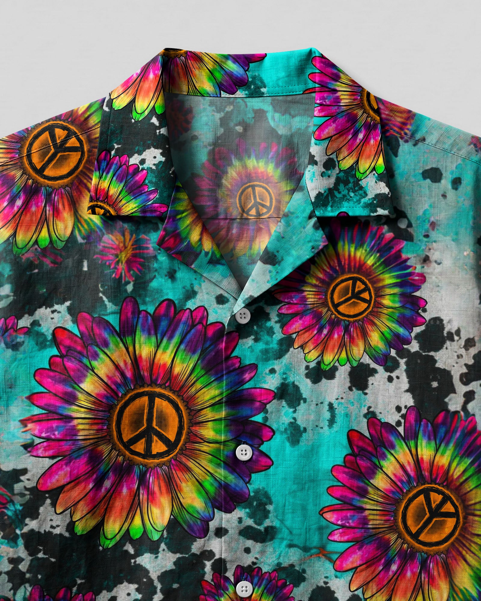SUNFLOWER TIE DYE PEACE CAMP SHIRT - TLNZ0607231