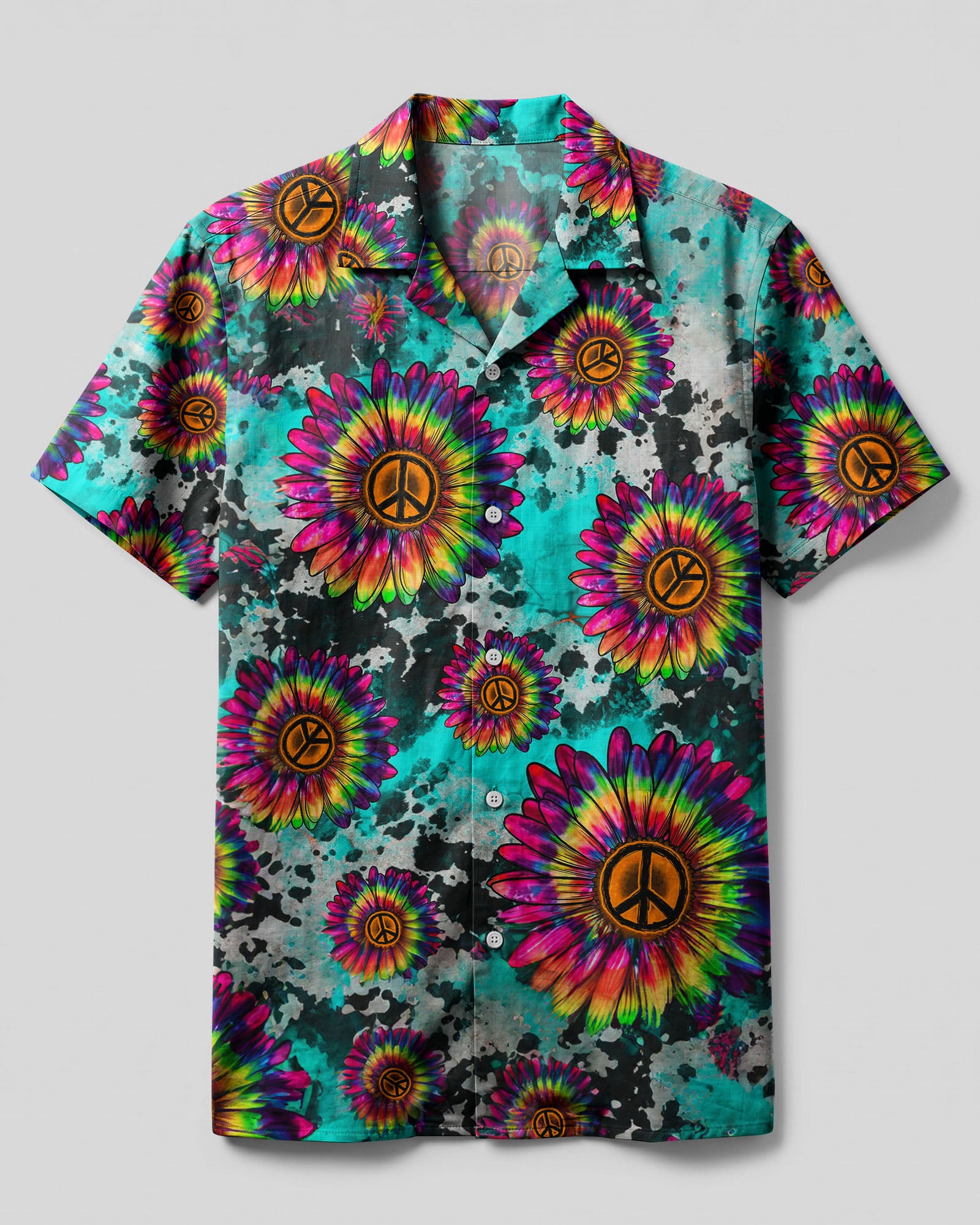 SUNFLOWER TIE DYE PEACE CAMP SHIRT - TLNZ0607231