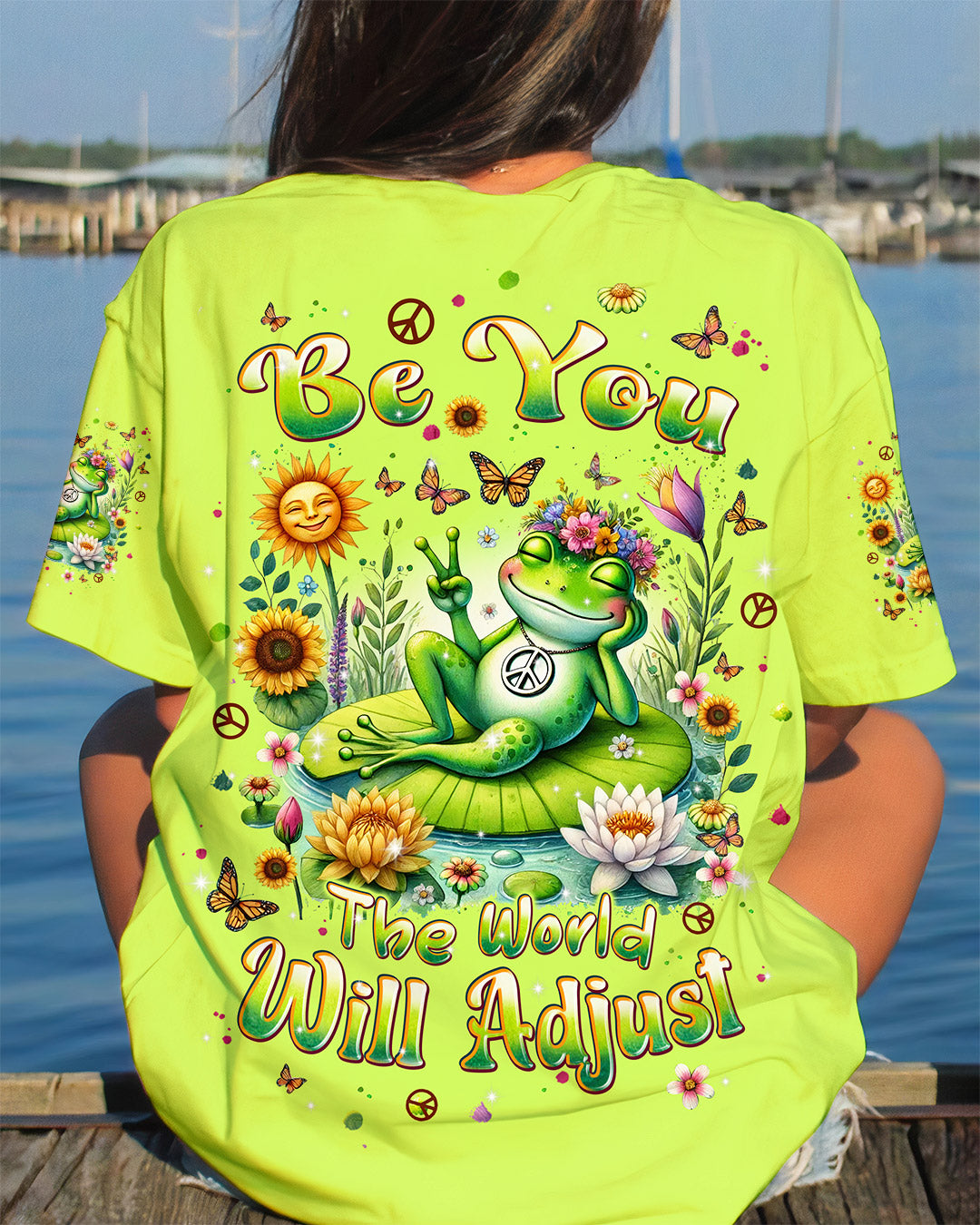 BE YOU THE WORLD WILL ADJUST FROG ALL OVER PRINT - TLPQ0108242