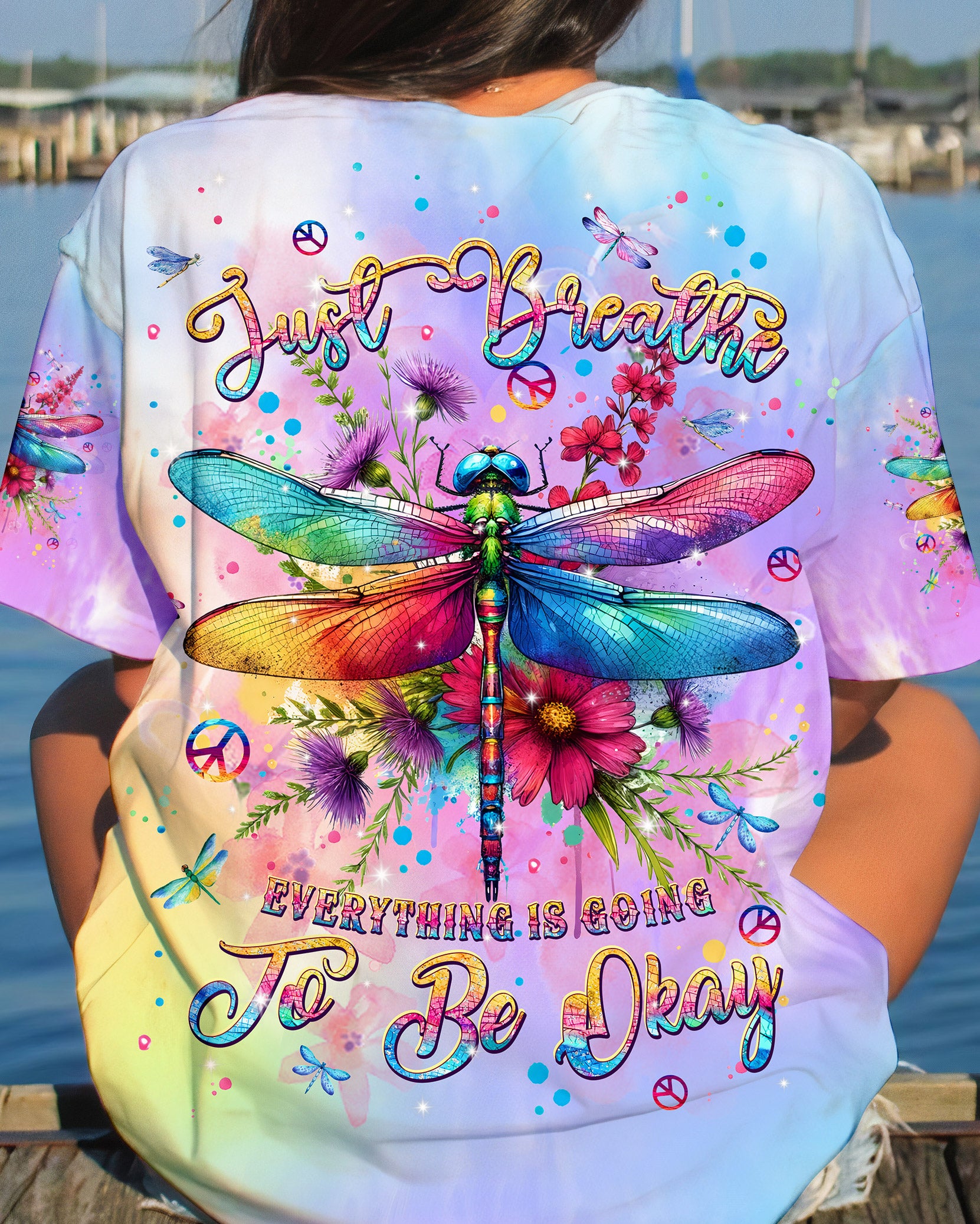 JUST BREATHE DRAGONFLY ALL OVER PRINT - TLPQ0907242